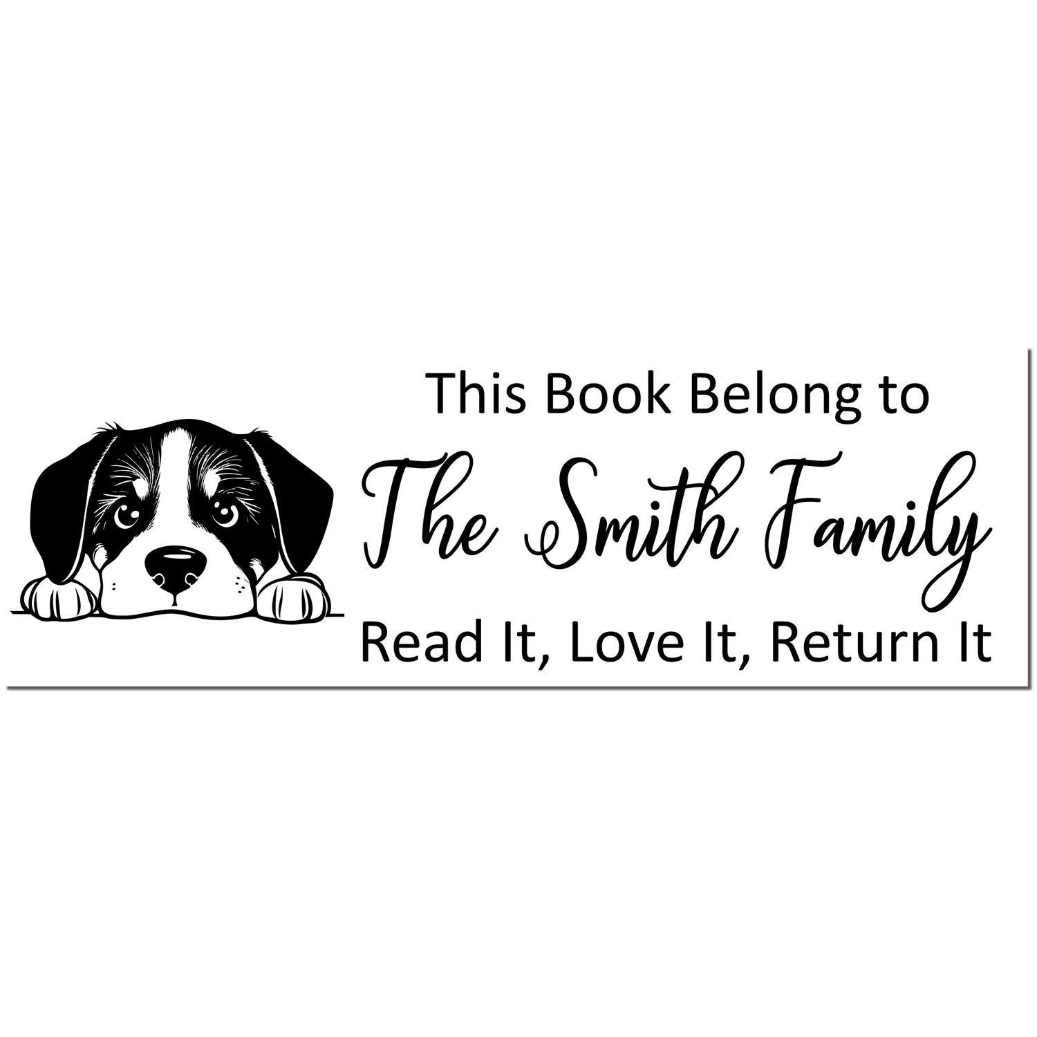 Greater Swiss Mountain Dog Custom Puppy Library Rubber Stamp