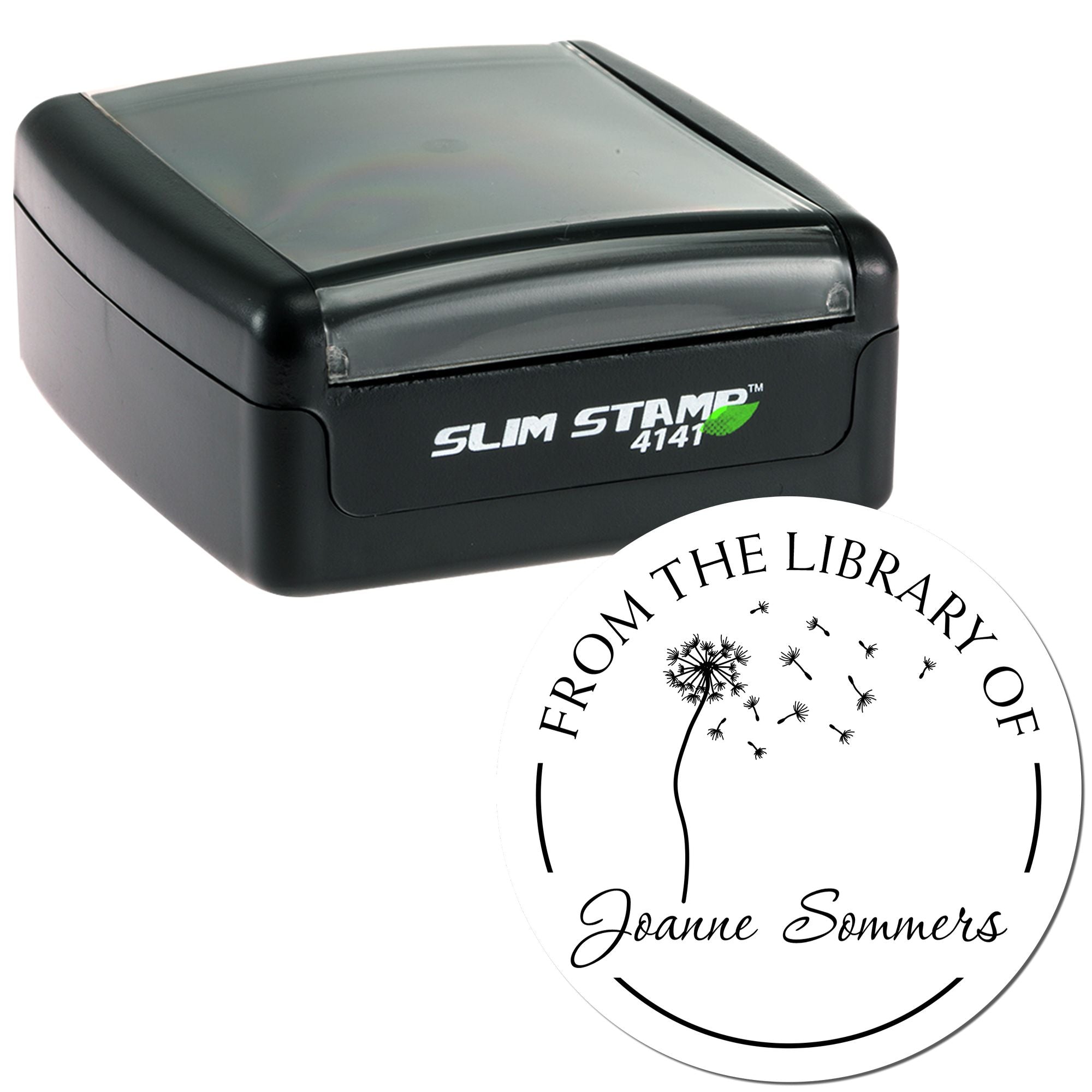 Pre-Inked Blowing Dandelions Personalized Ownership Stamper - Engineer Seal Stamps