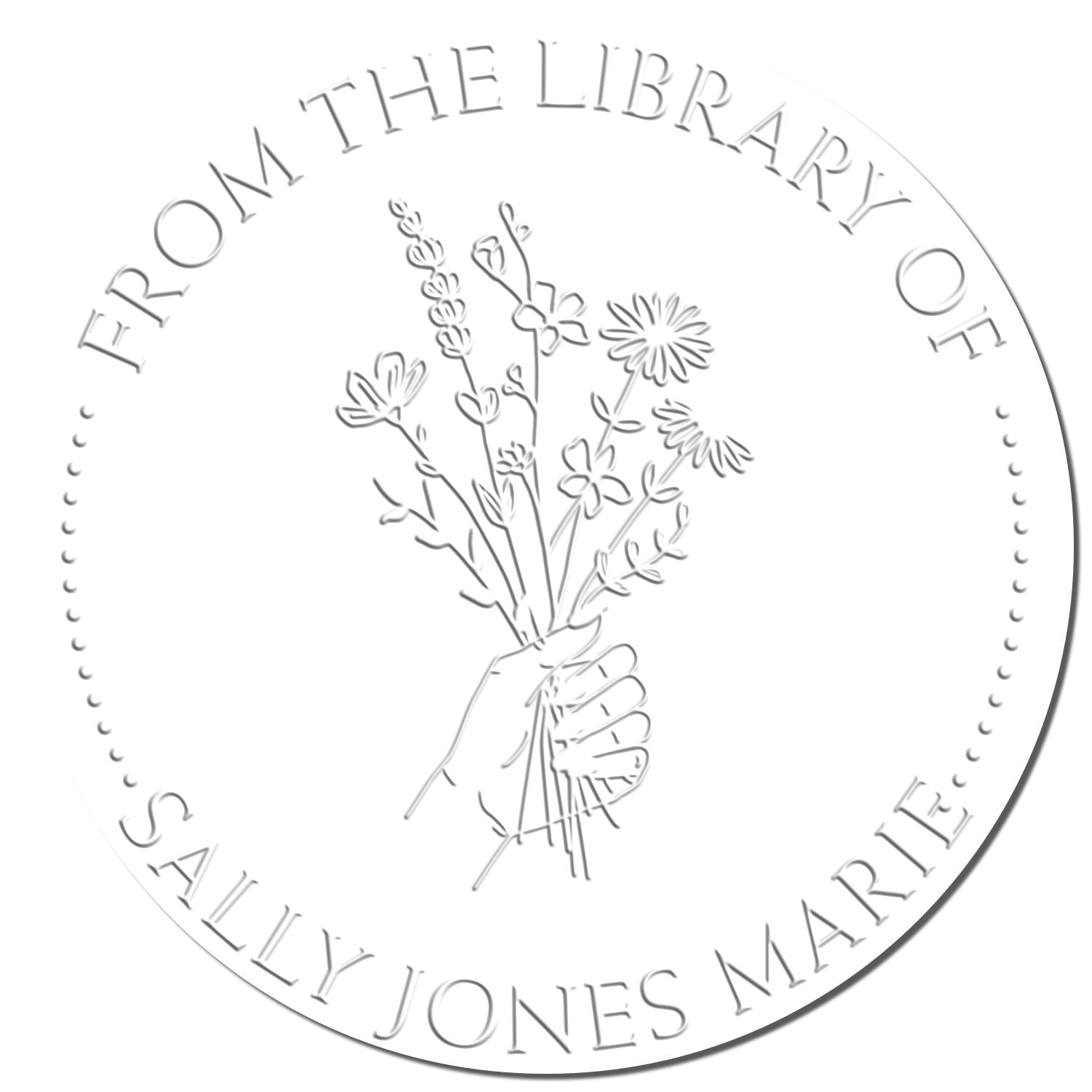 Soft Holding a Bunch of Flowers Custom Read It Love It Return It Embossed Stamp