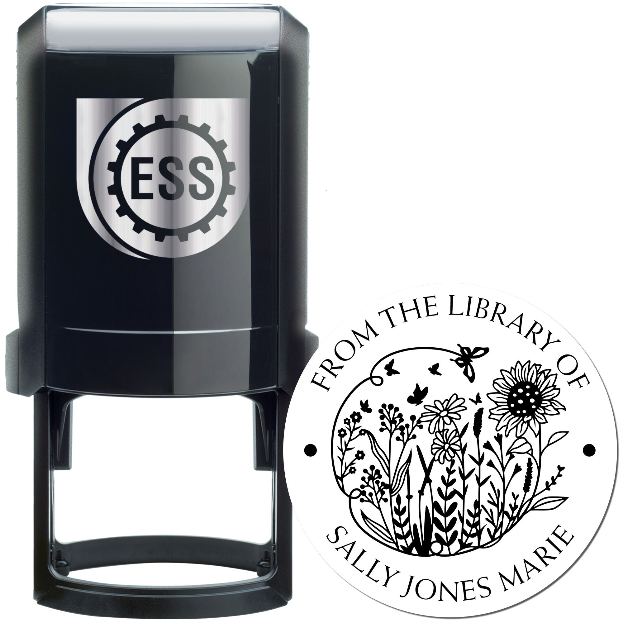 Self-Inking Blooming Field of Flowers Custom Made From The Library Of Stamp - Engineer Seal Stamps