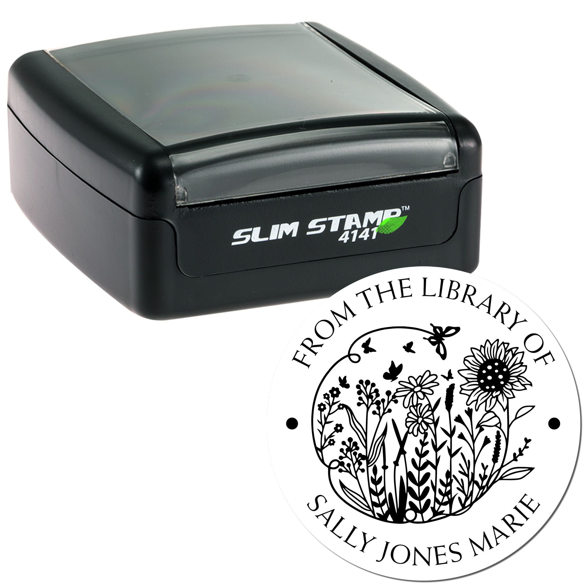 Pre-Inked Blooming Field of Flowers Customized Belongs To Stamp - Engineer Seal Stamps