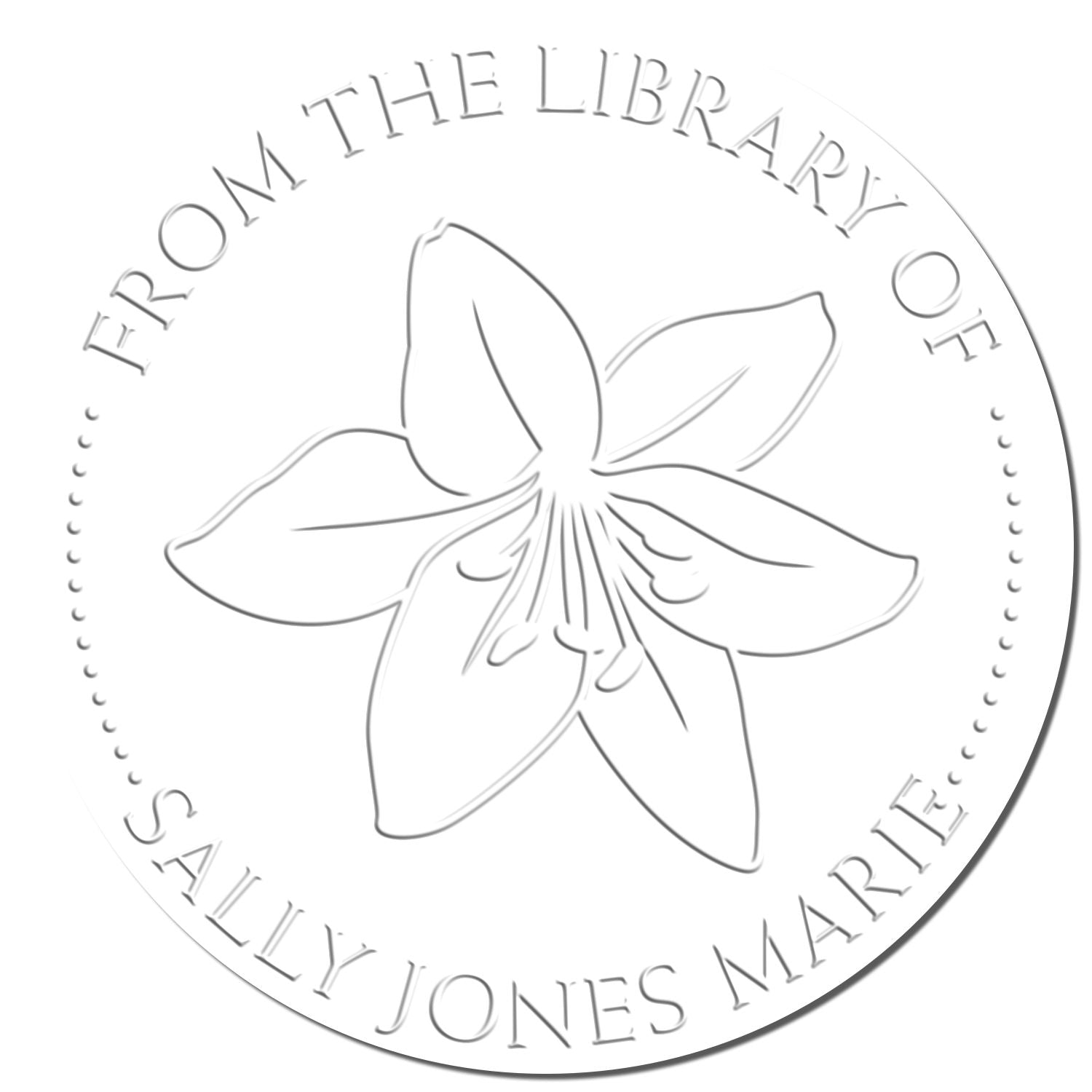 Desk Whimsy Flower Custom Made Library Name Embosser - Engineer Seal Stamps