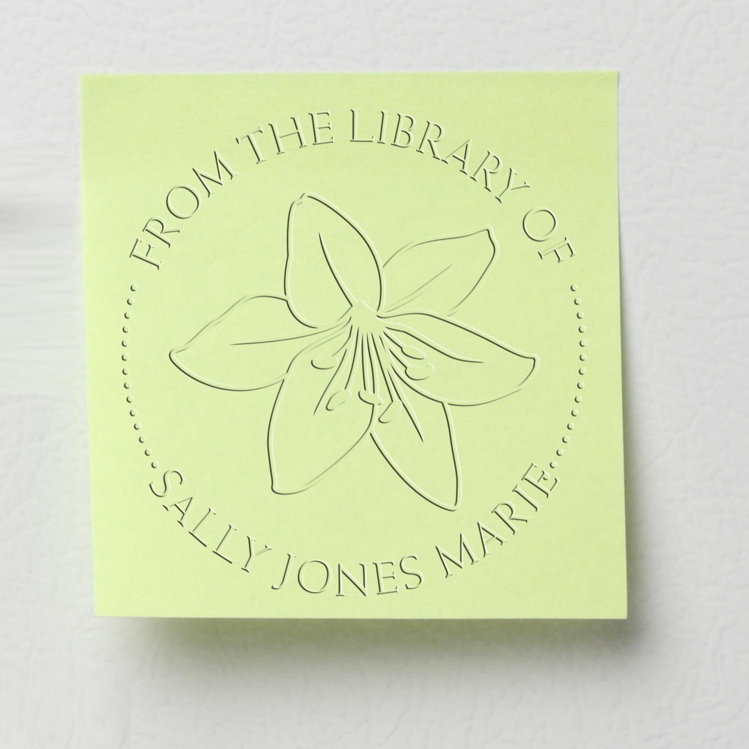 Hybrid Whimsy Flower Custom Made Book Ownership Embossing Stamp - Engineer Seal Stamps