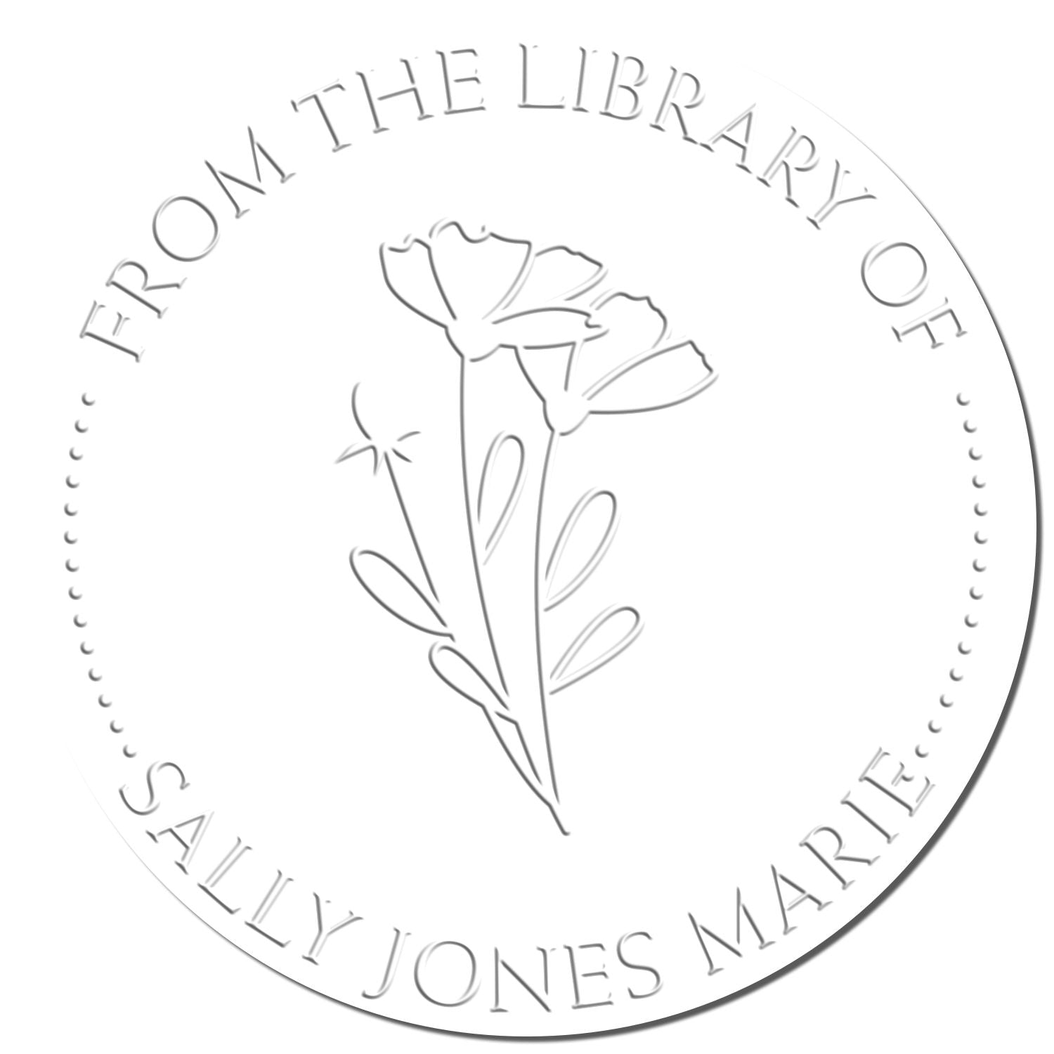 Desk Graceful Petals Custom Made Library Name Embossing Seal - Engineer Seal Stamps