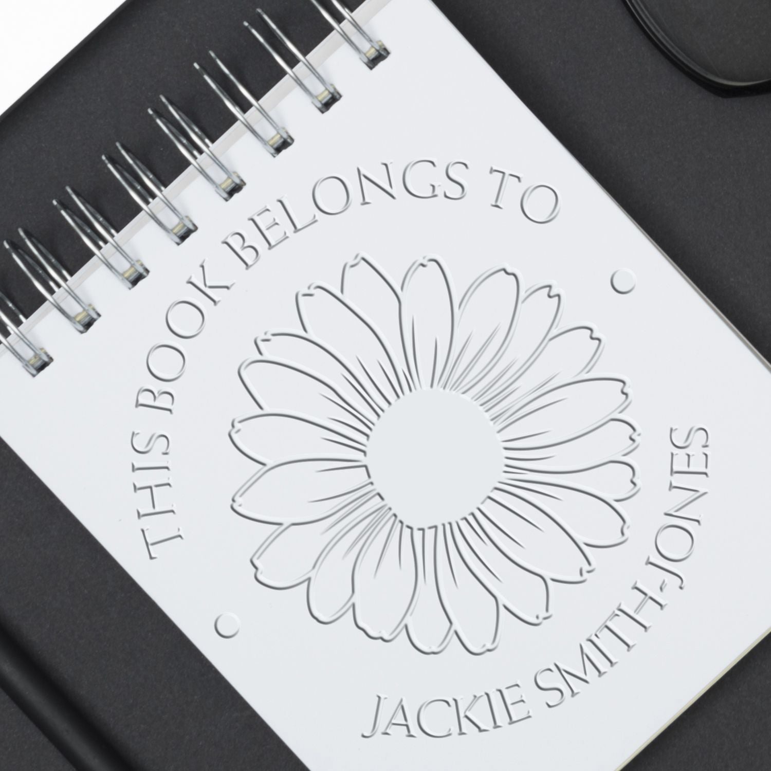 Desk Vibrant Daisy Custom Made Library Name Embossing Stamp - Engineer Seal Stamps