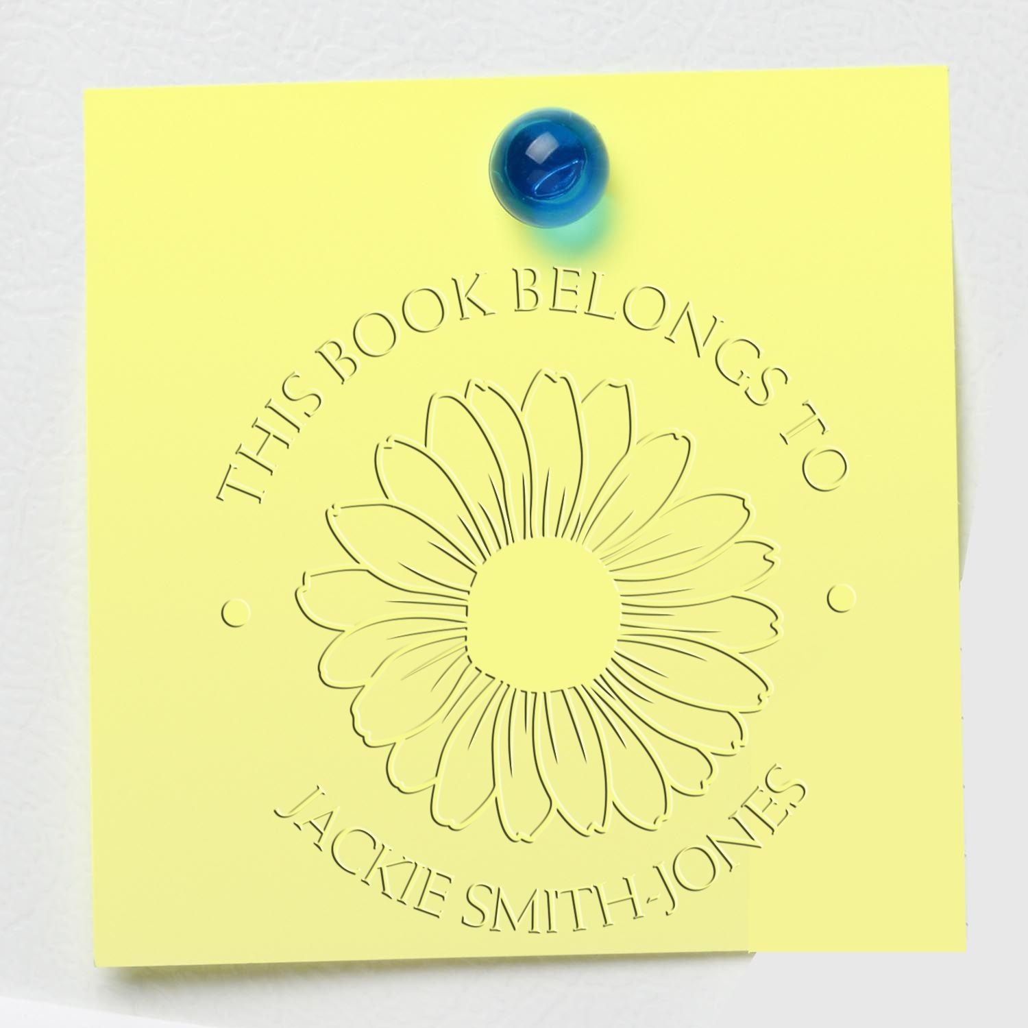 Hybrid Vibrant Daisy Custom Made Book Ownership Seal Press - Engineer Seal Stamps