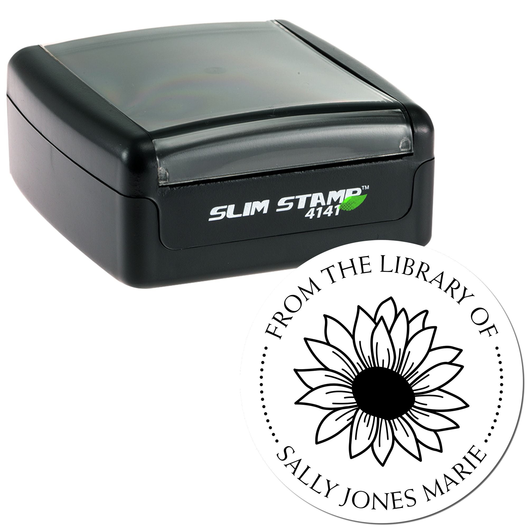 Pre-Inked Bountiful Sunflower Customized Book Belongs to Stamper - Engineer Seal Stamps