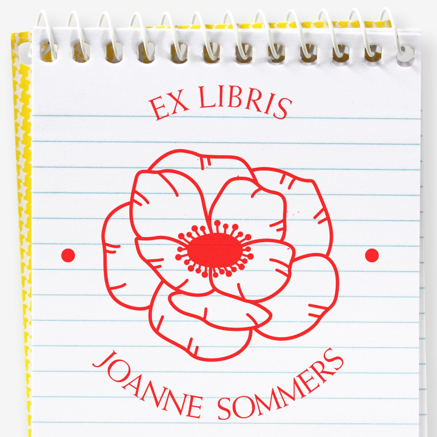 Pre-Inked Dainty Flowers Customized Book Ownership Stamp - Engineer Seal Stamps