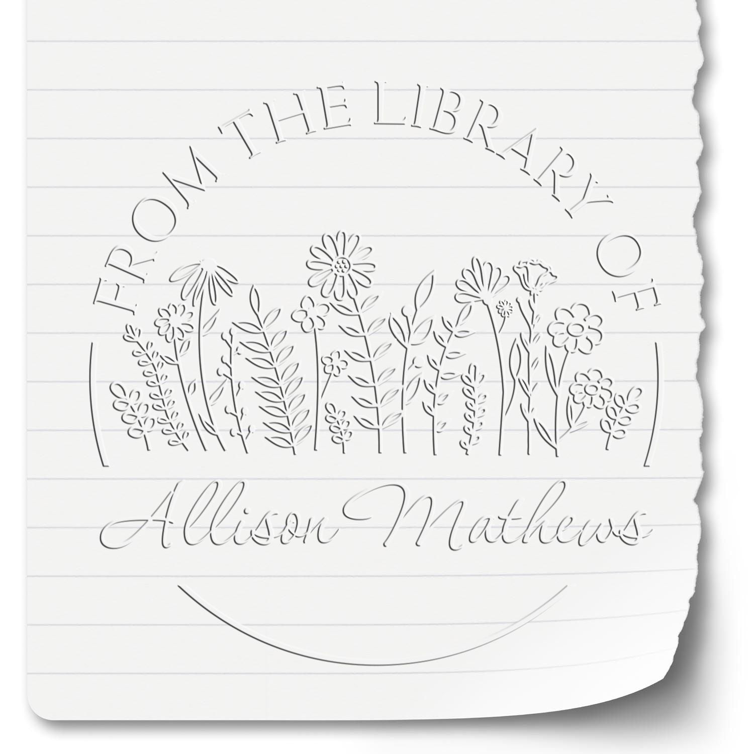 Soft Alluring Bouquets Custom Book Lover Embossing Seal