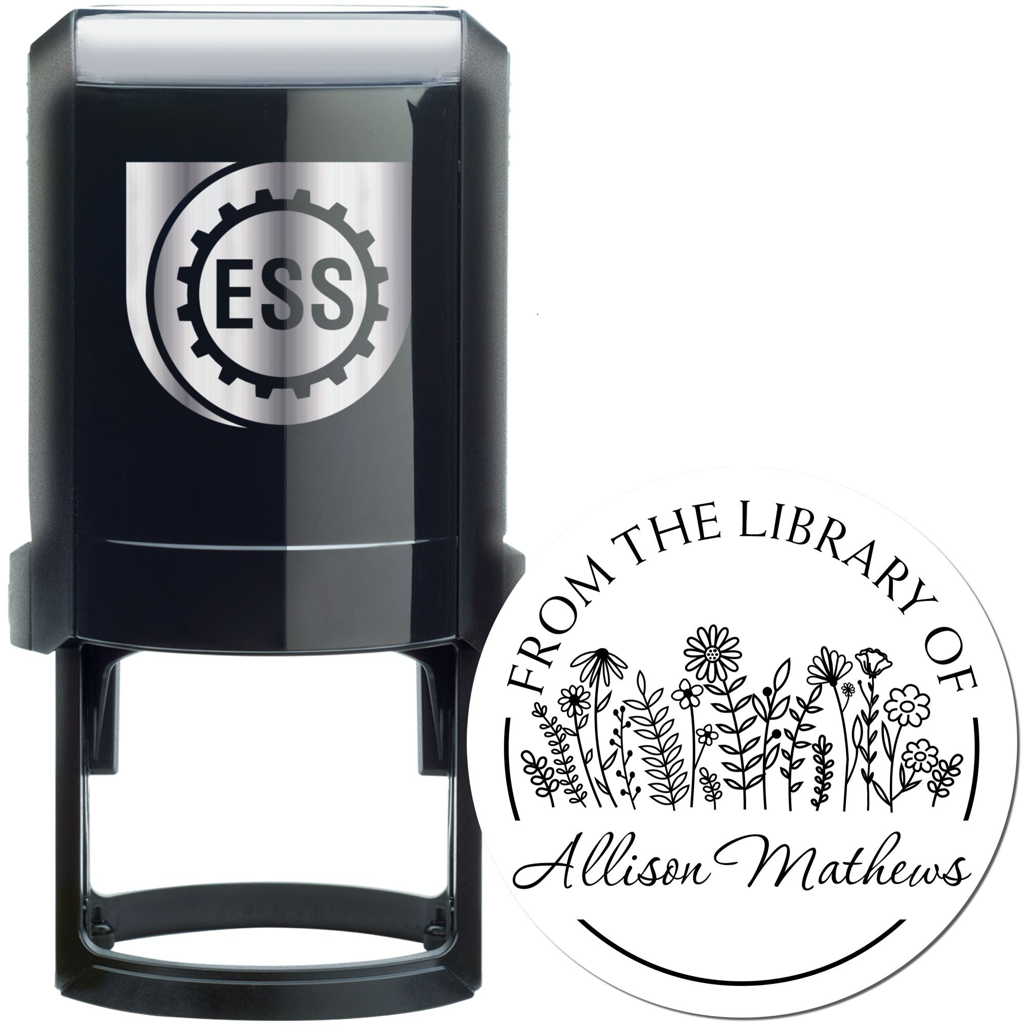 Self-Inking Alluring Bouquets Customized Name Stamp - Engineer Seal Stamps