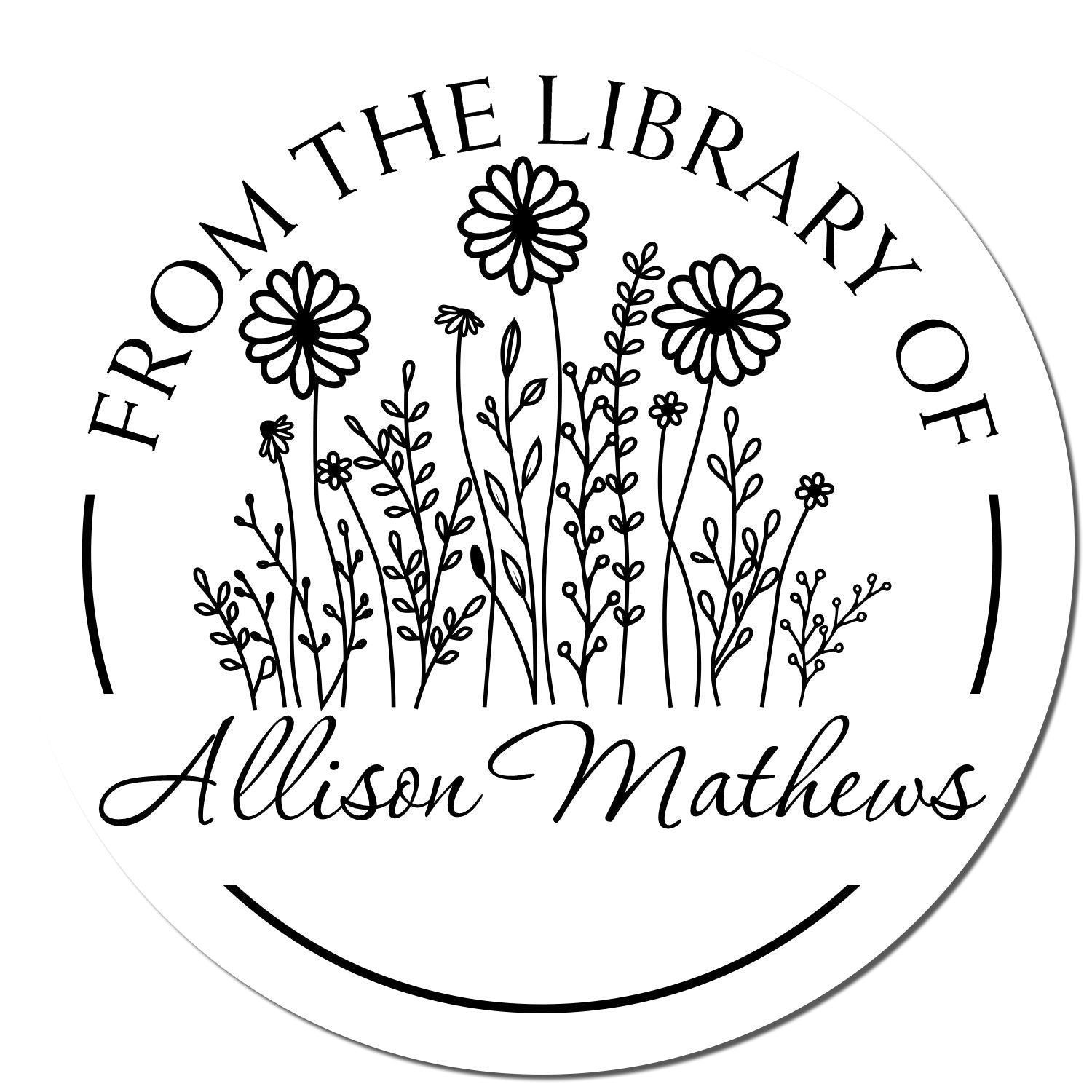Self-Inking Majestic Meadow Customized Name Inscription Stamper