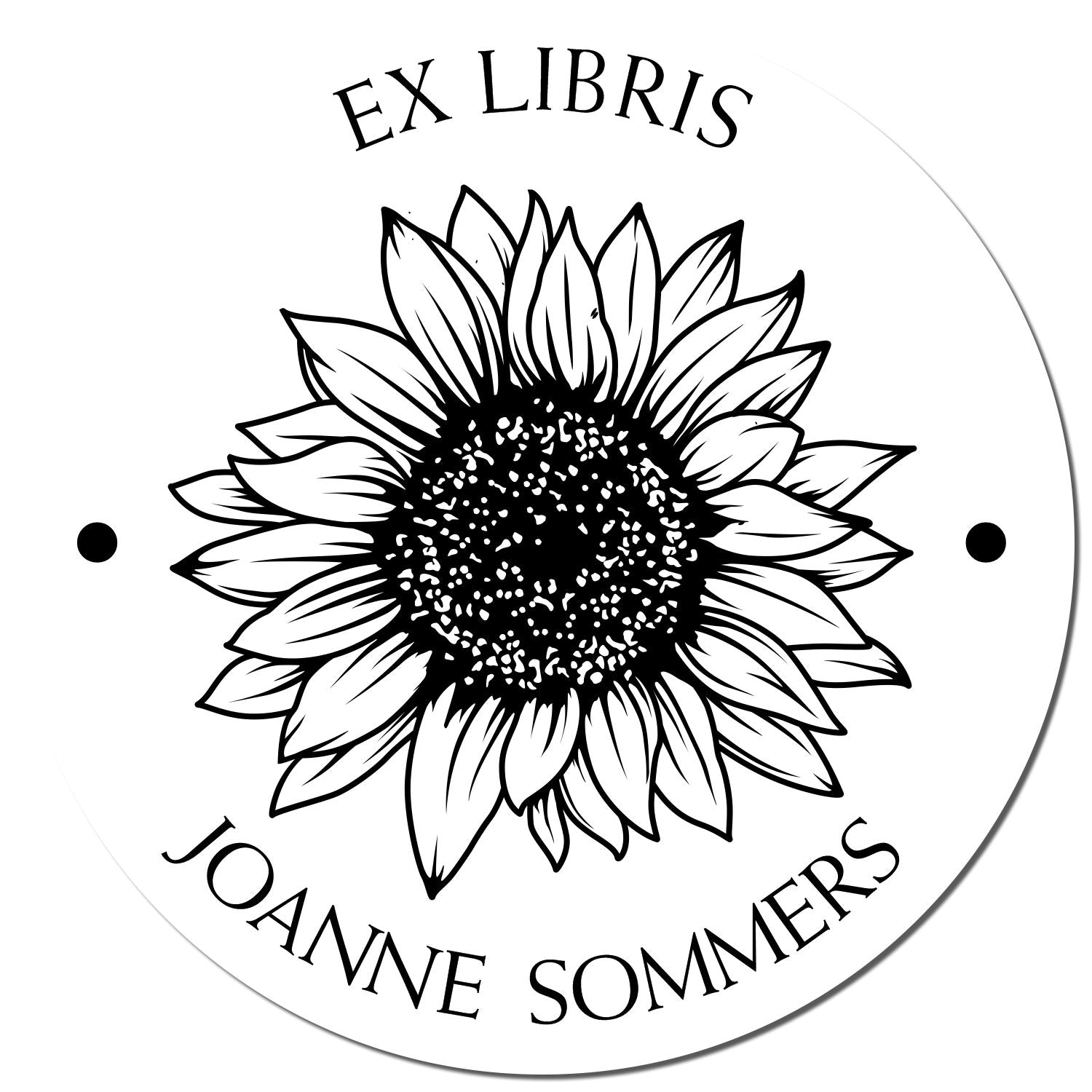 Wood Handle Serene Sunflower Personalized Reader Stamper