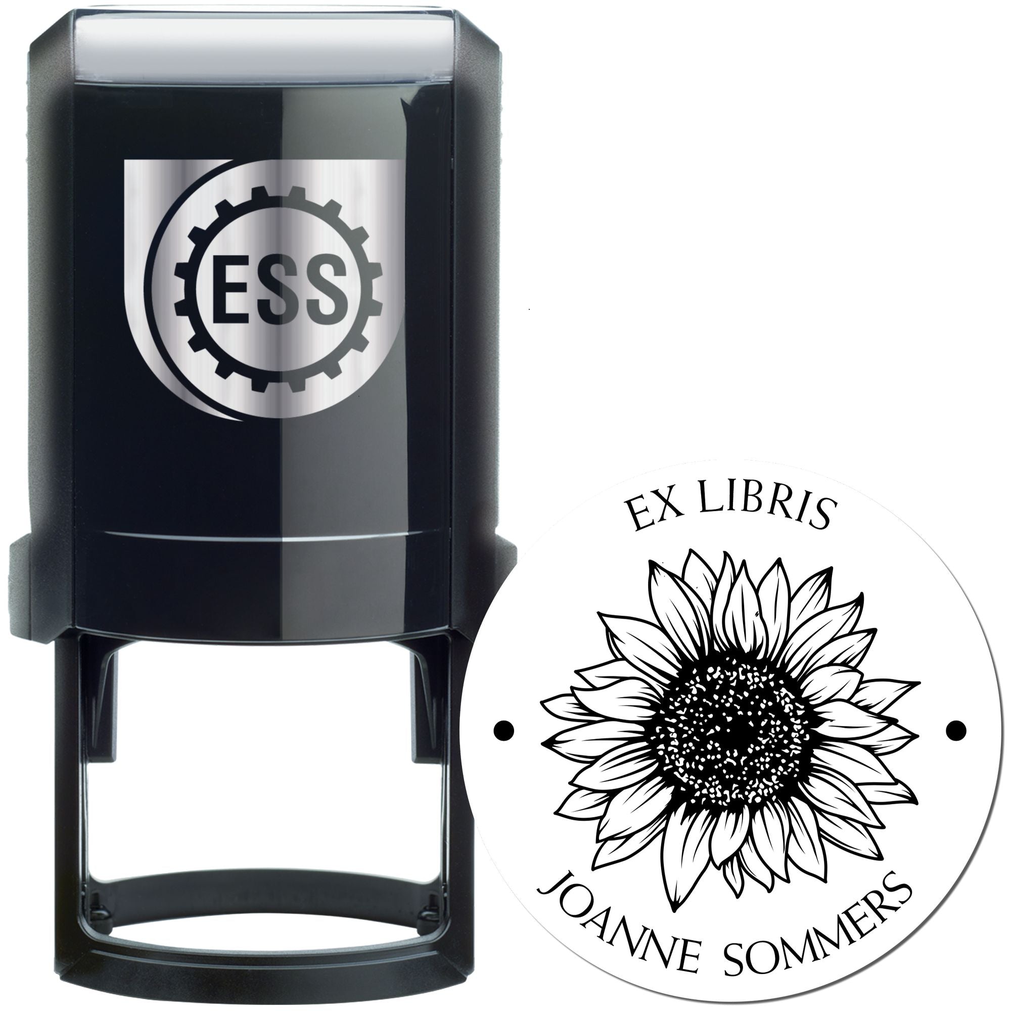 Self-Inking Serene Sunflower Customized Ownership Stamp - Engineer Seal Stamps