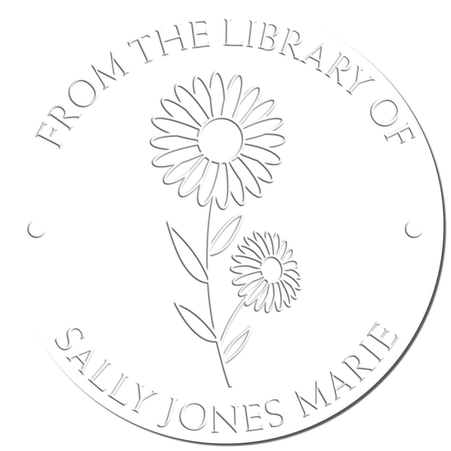 Hybrid April Daisy Custom Made Personal Library Embossing Seal - Engineer Seal Stamps