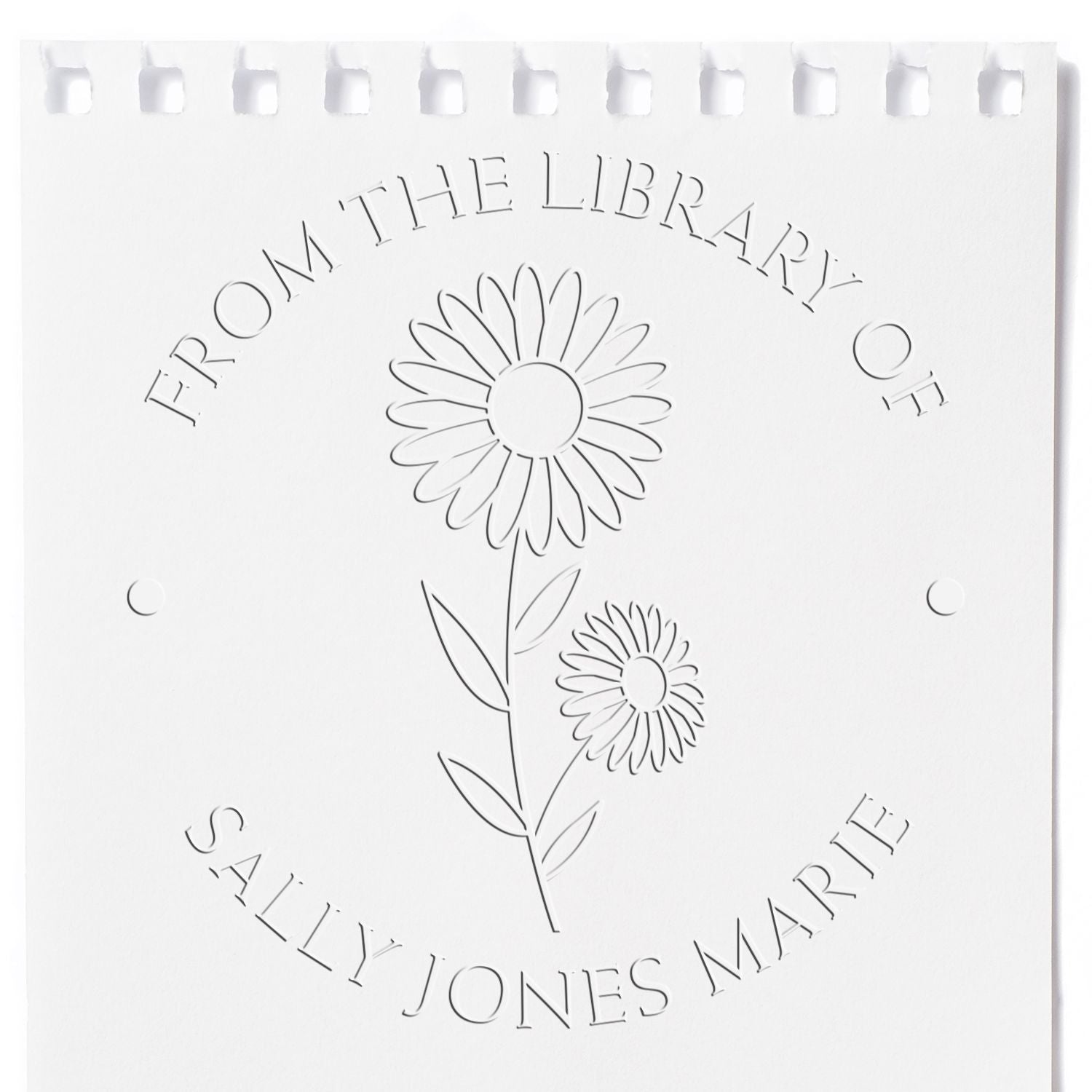 Desk April Daisy Custom Made Reader Embossing Stamp - Engineer Seal Stamps