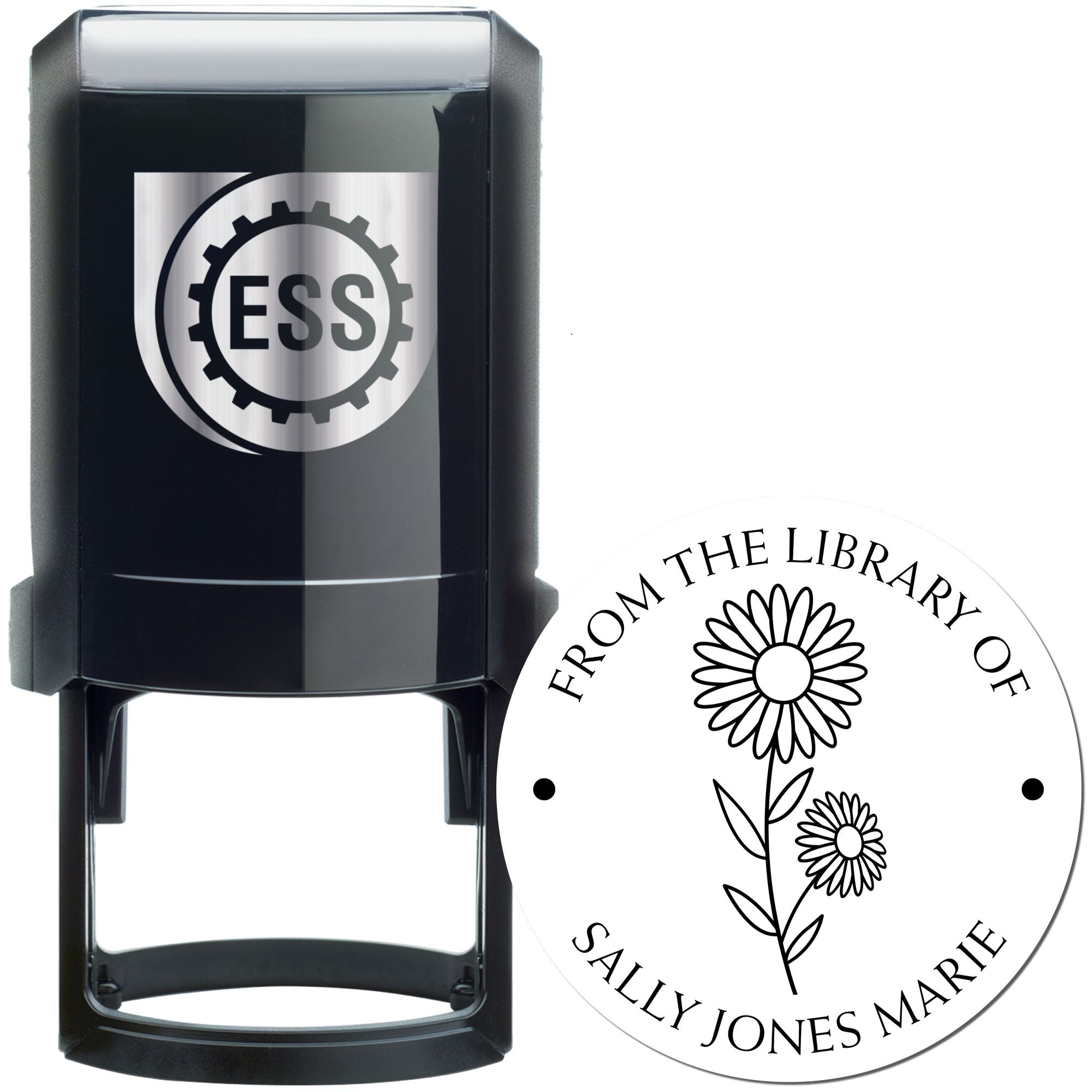 Self-Inking April Daisy Custom Made Book Library Stamp - Engineer Seal Stamps