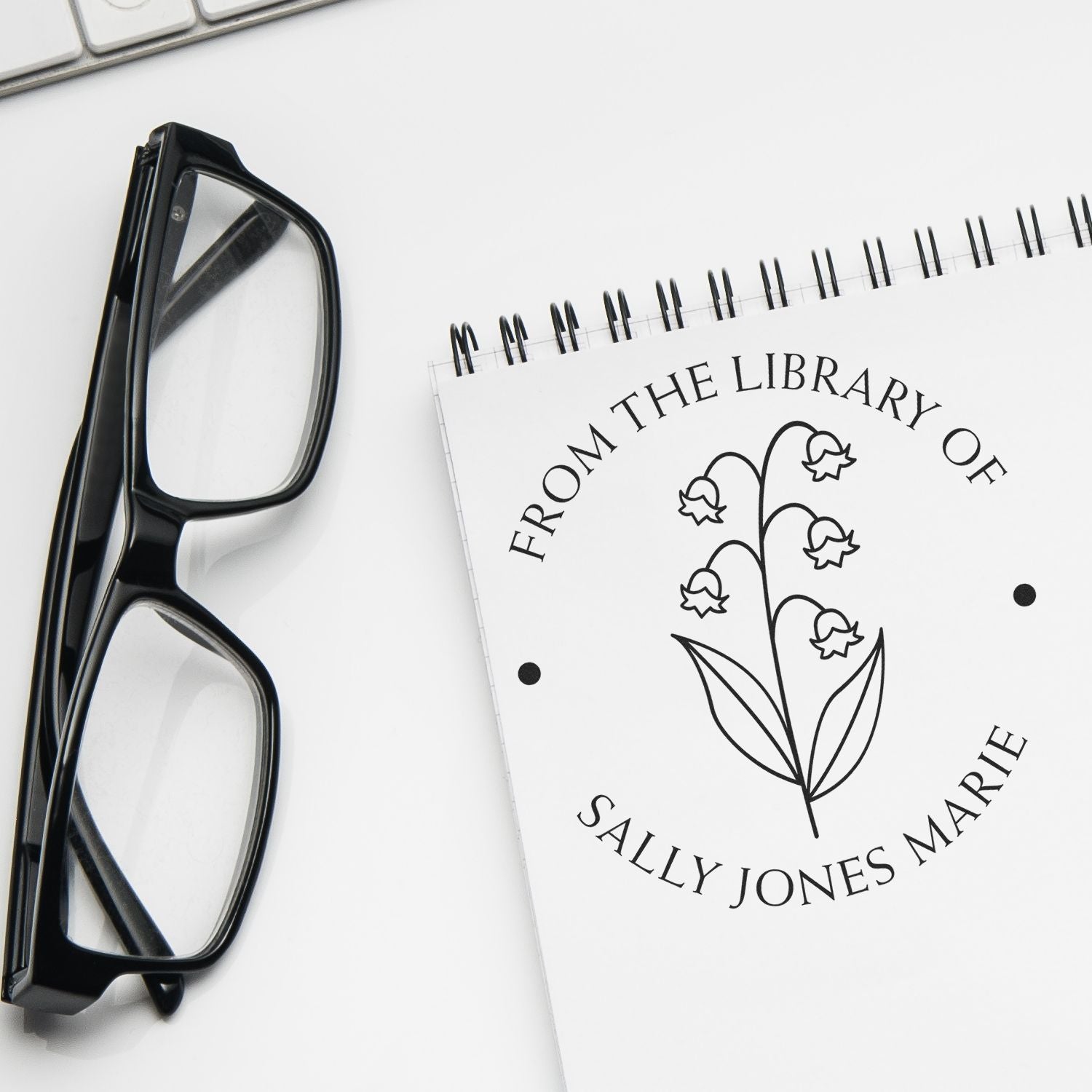 Self-Inking May Lily of the Valley Custom Made Book Lover Stamp - Engineer Seal Stamps