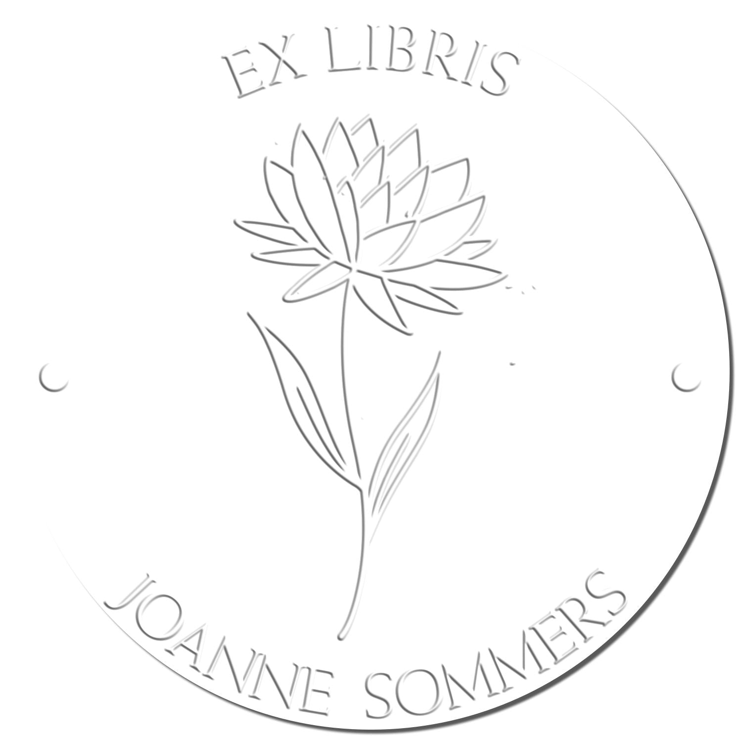 Hybrid July Water Lily Custom Made Personal Library Paper Embosser - Engineer Seal Stamps