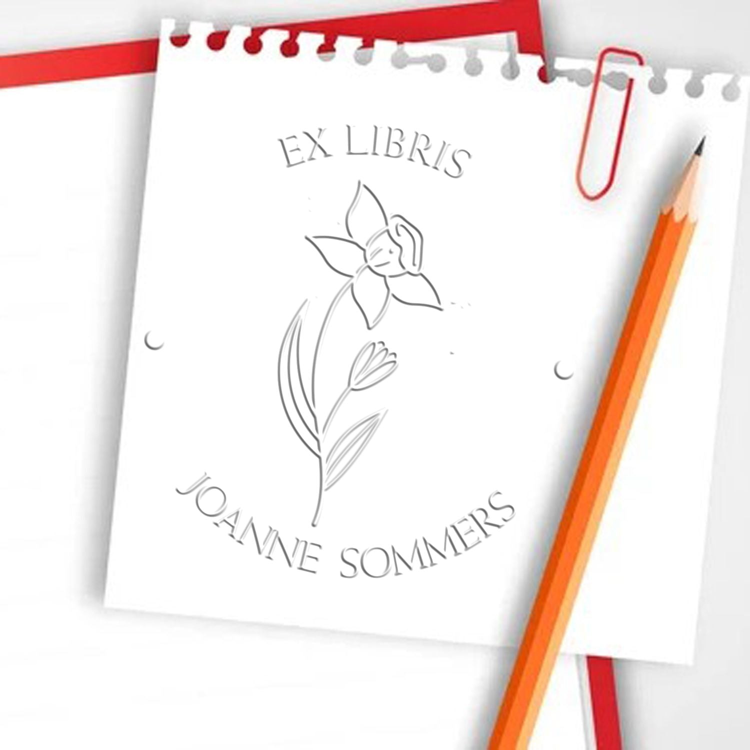Soft March Daffodil Custom Made Love It Paper Embosser - Engineer Seal Stamps
