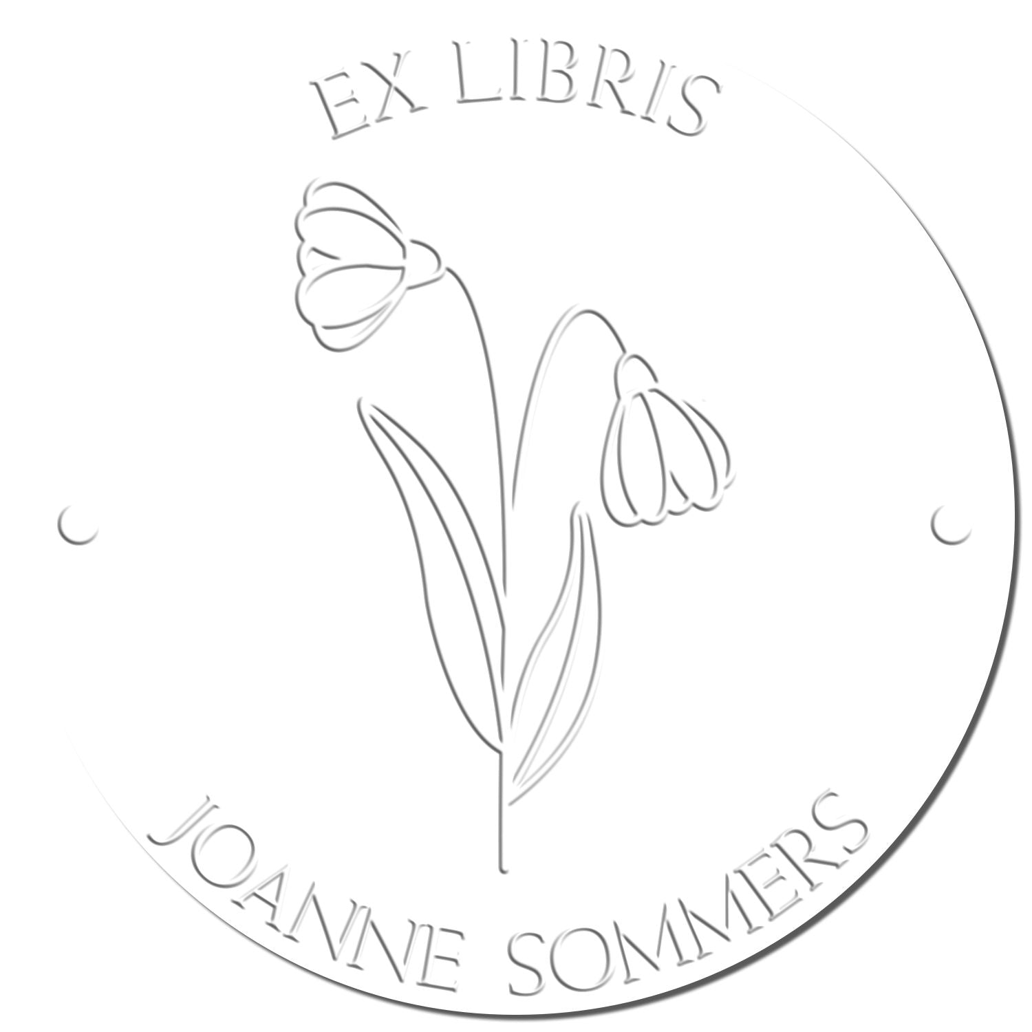 Hybrid January Snowdrop Custom Made Private Library Embossed Stamp - Engineer Seal Stamps
