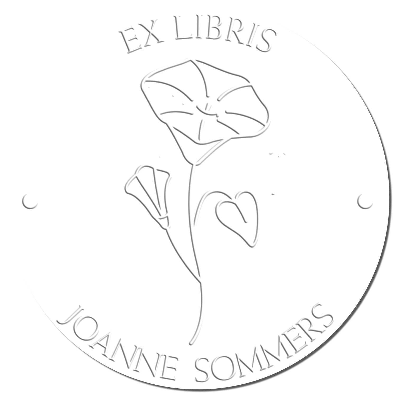 Soft September Morning Glory Custom Made My Library Embossed Stamp