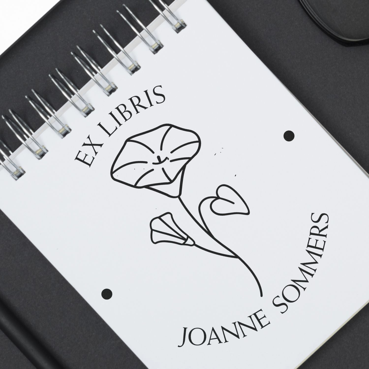PSI Pre-Inked September Morning Glory Personalized Bookworm Stamp - Engineer Seal Stamps