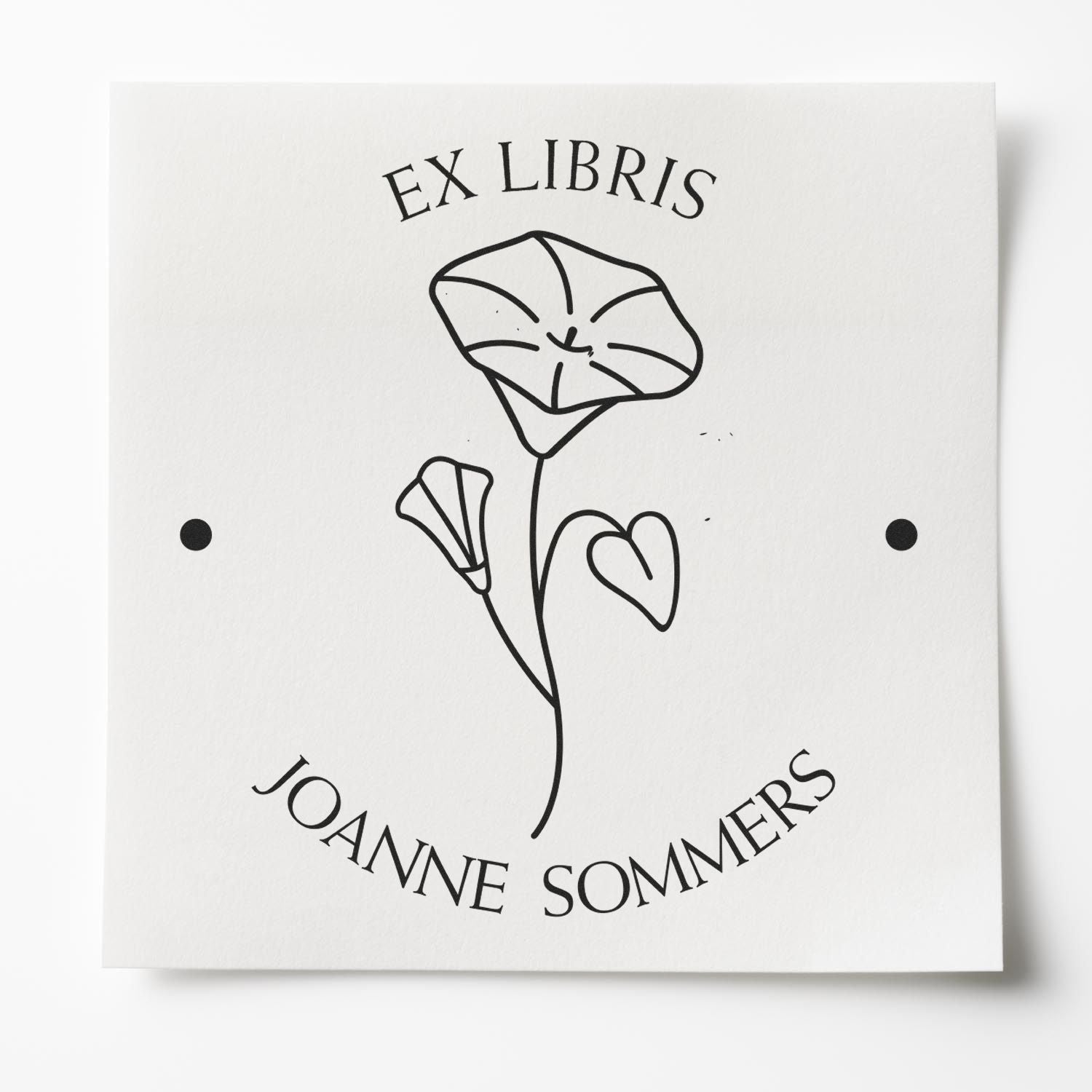 PSI Pre-Inked September Morning Glory Personalized Bookworm Stamp - Engineer Seal Stamps