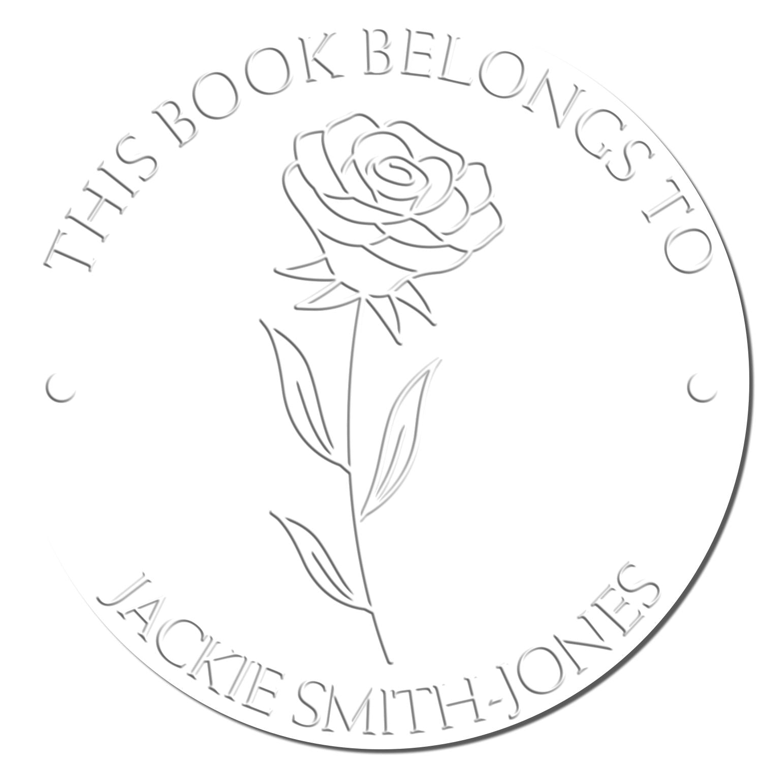 Soft June Rose Custom Made My Library Embossing Seal - Engineer Seal Stamps