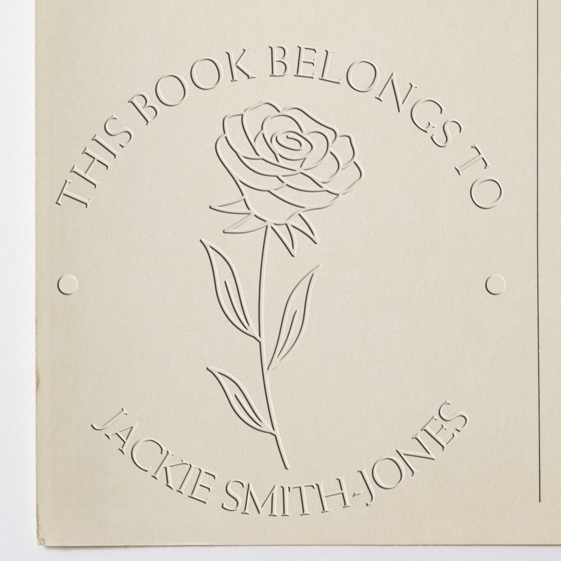 Soft June Rose Custom Made My Library Embossing Seal - Engineer Seal Stamps