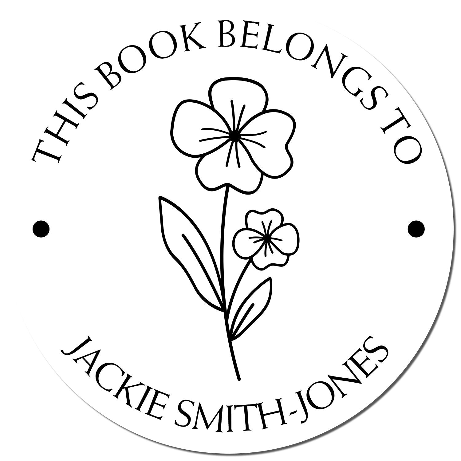 Wood Handle February Violet Custom Bookplate Stamp - Engineer Seal Stamps