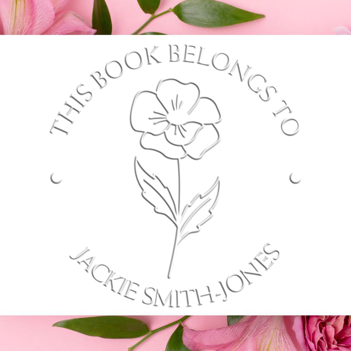 Hybrid August Poppy Custom Made Private Library Seal Press - Engineer Seal Stamps