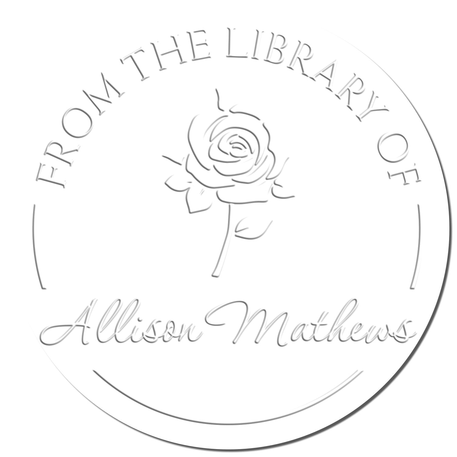 Soft Prolific Rose Custom Book Name Embossing Seal