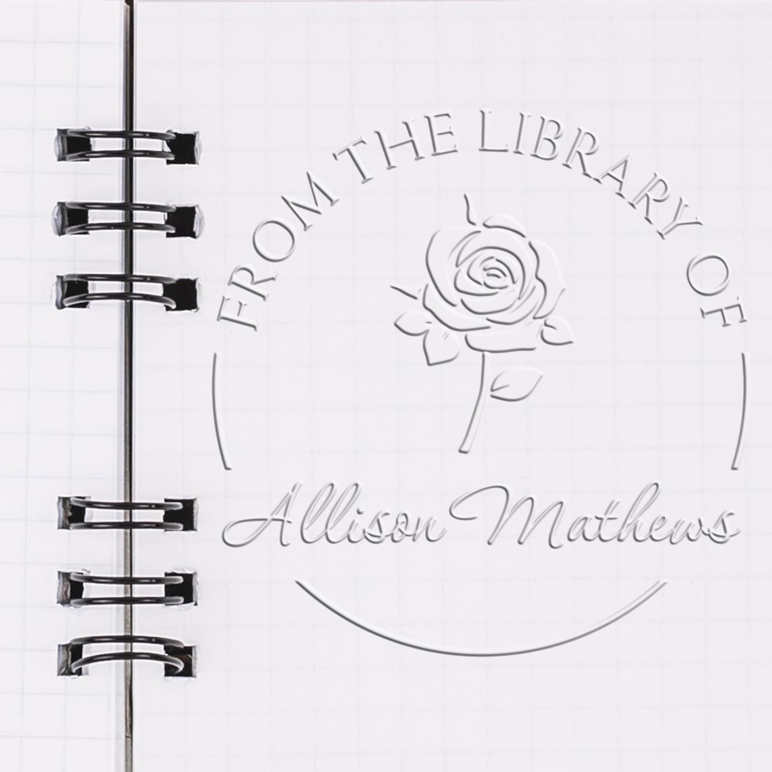 Soft Prolific Rose Custom Book Name Embossing Seal