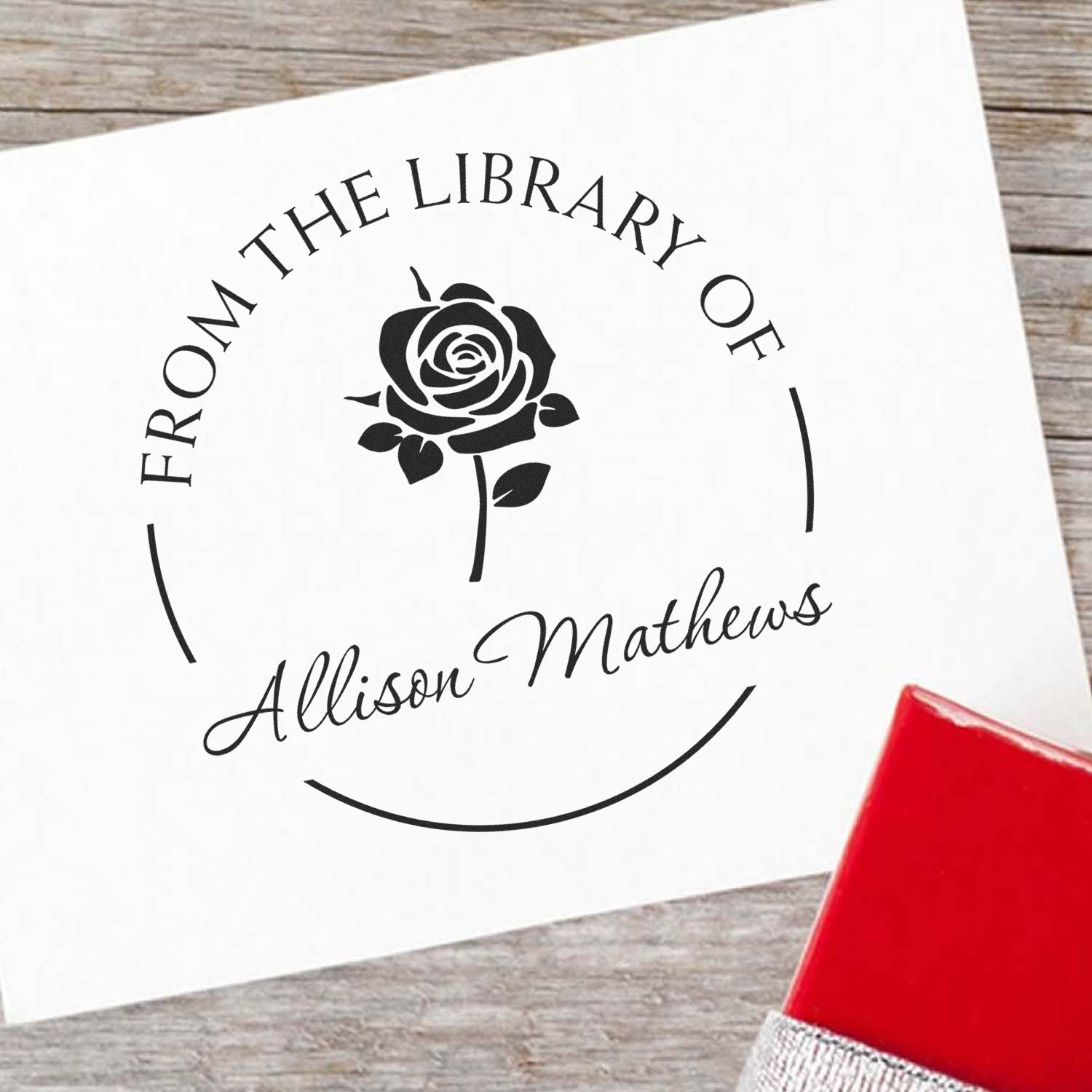 PSI Pre-Inked Prolific Rose Custom Made Bookworm Stamp - Engineer Seal Stamps
