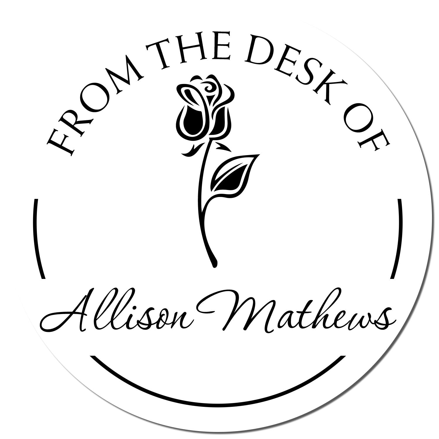 Wood Handle Tranquil Rose Stem Customized Belongs To Stamp