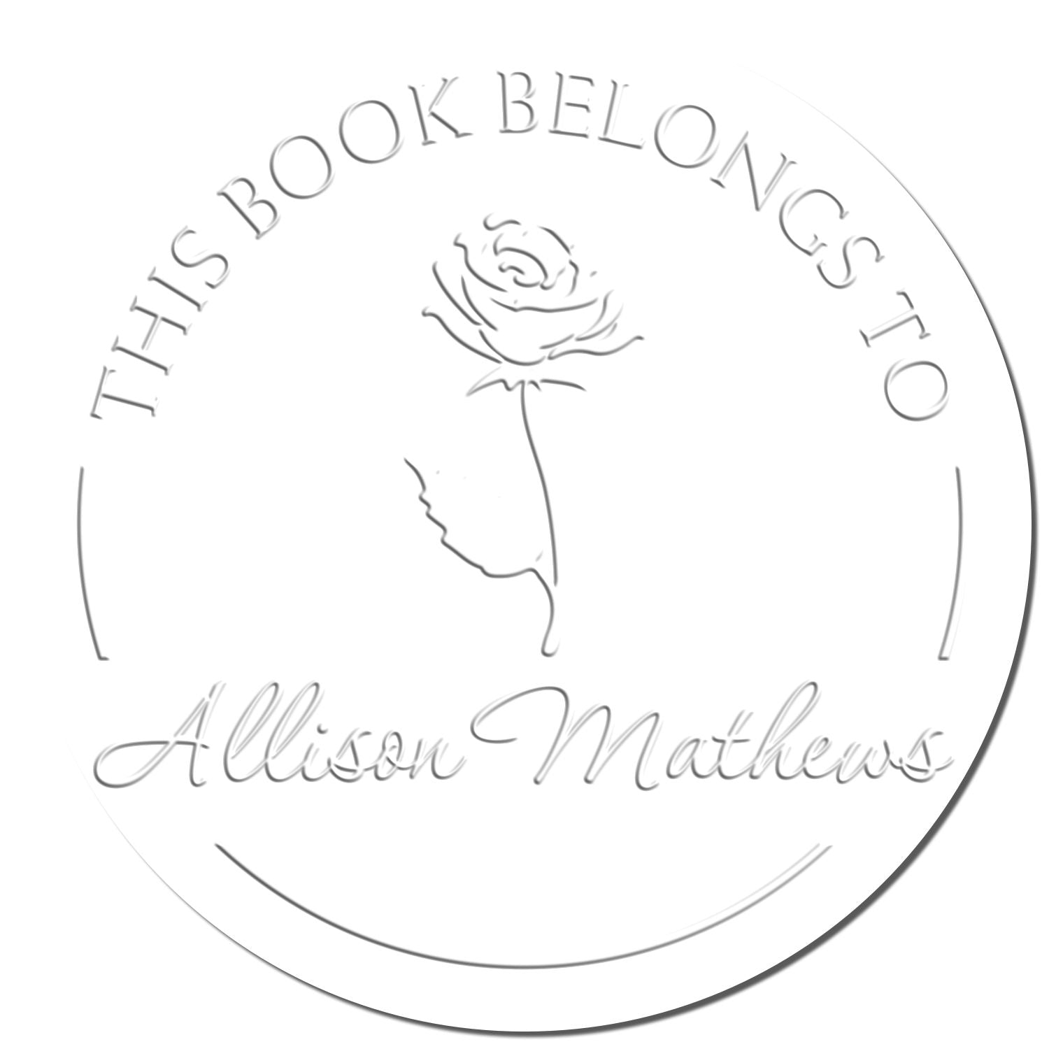 Soft Pretty Rose Petals Custom Book Name Paper Embosser
