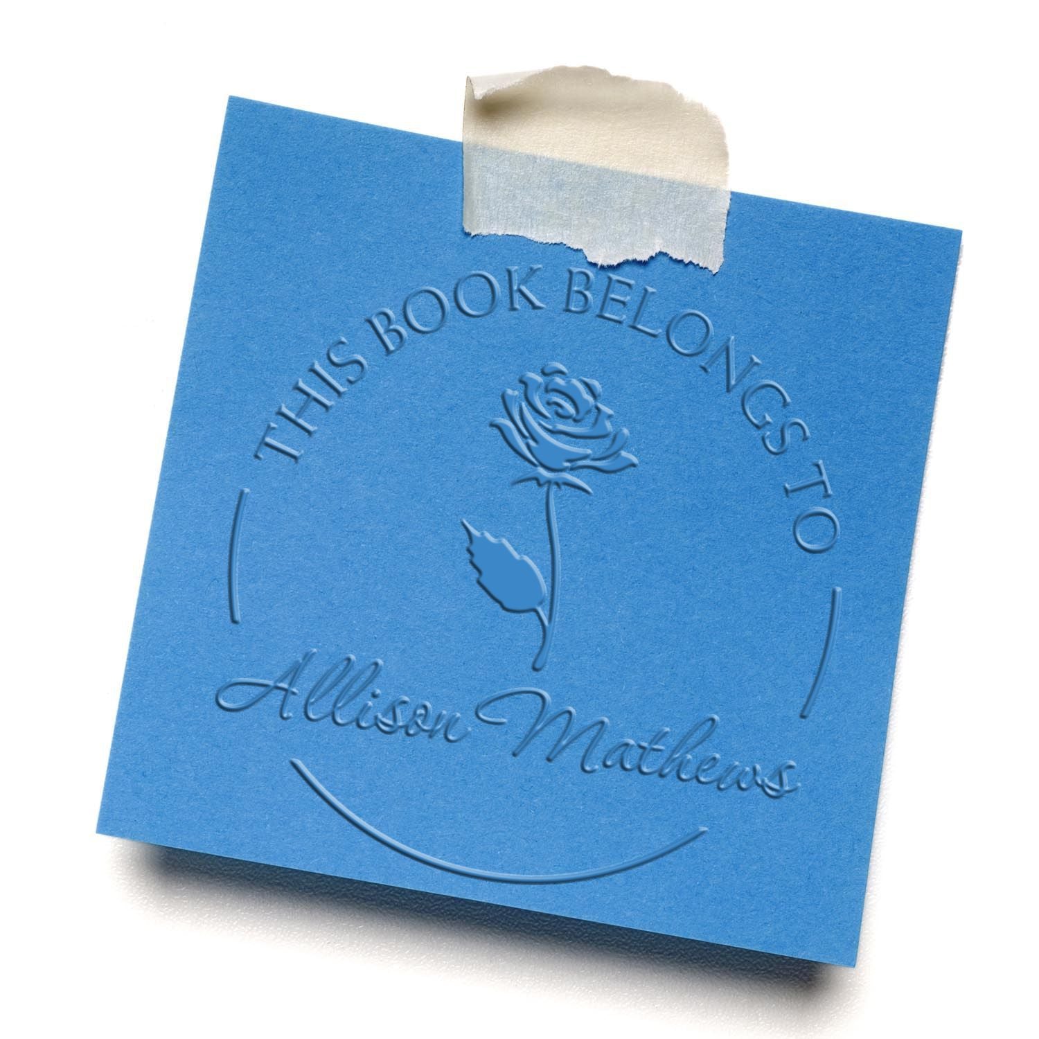 Soft Pretty Rose Petals Custom Book Name Paper Embosser
