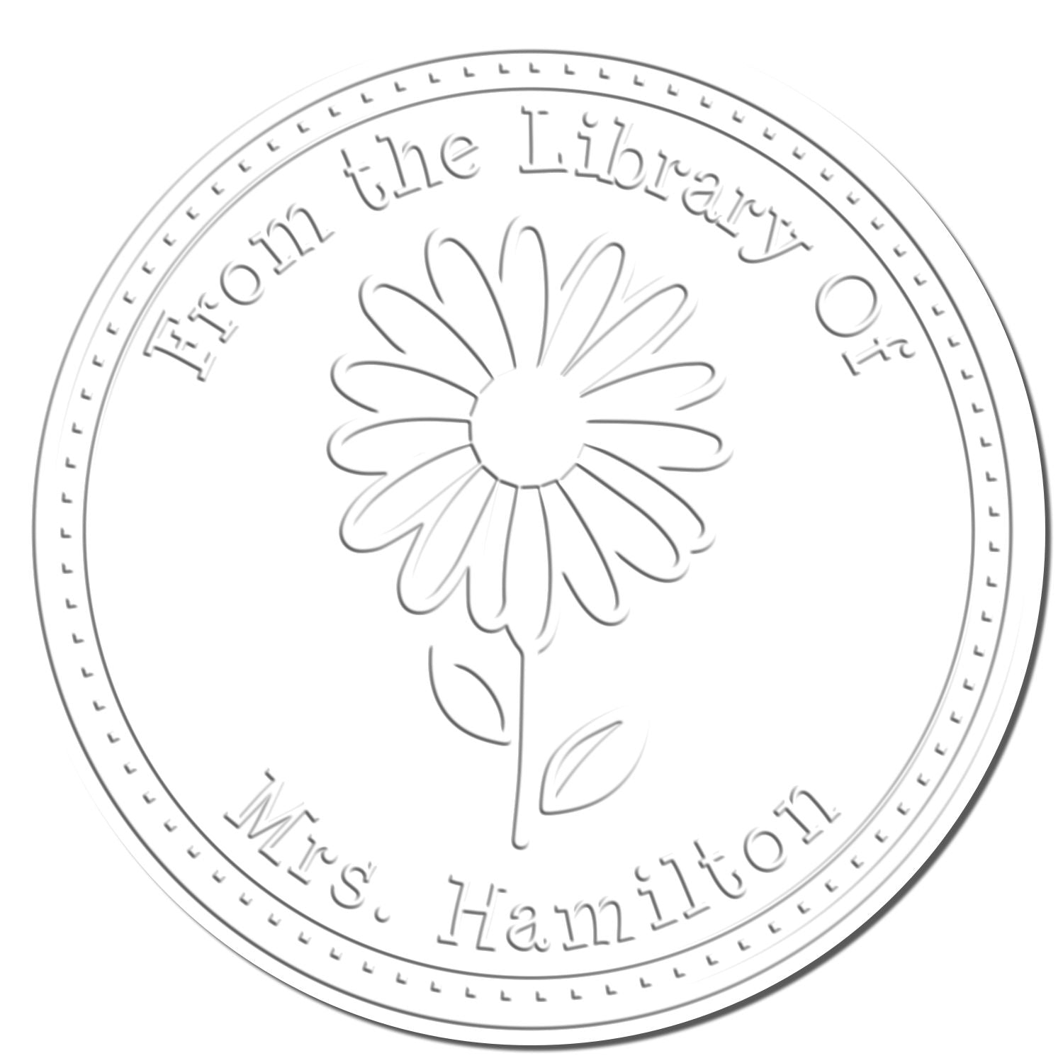 Soft Winsome Daisy Custom Personal Library Embossing Stamp