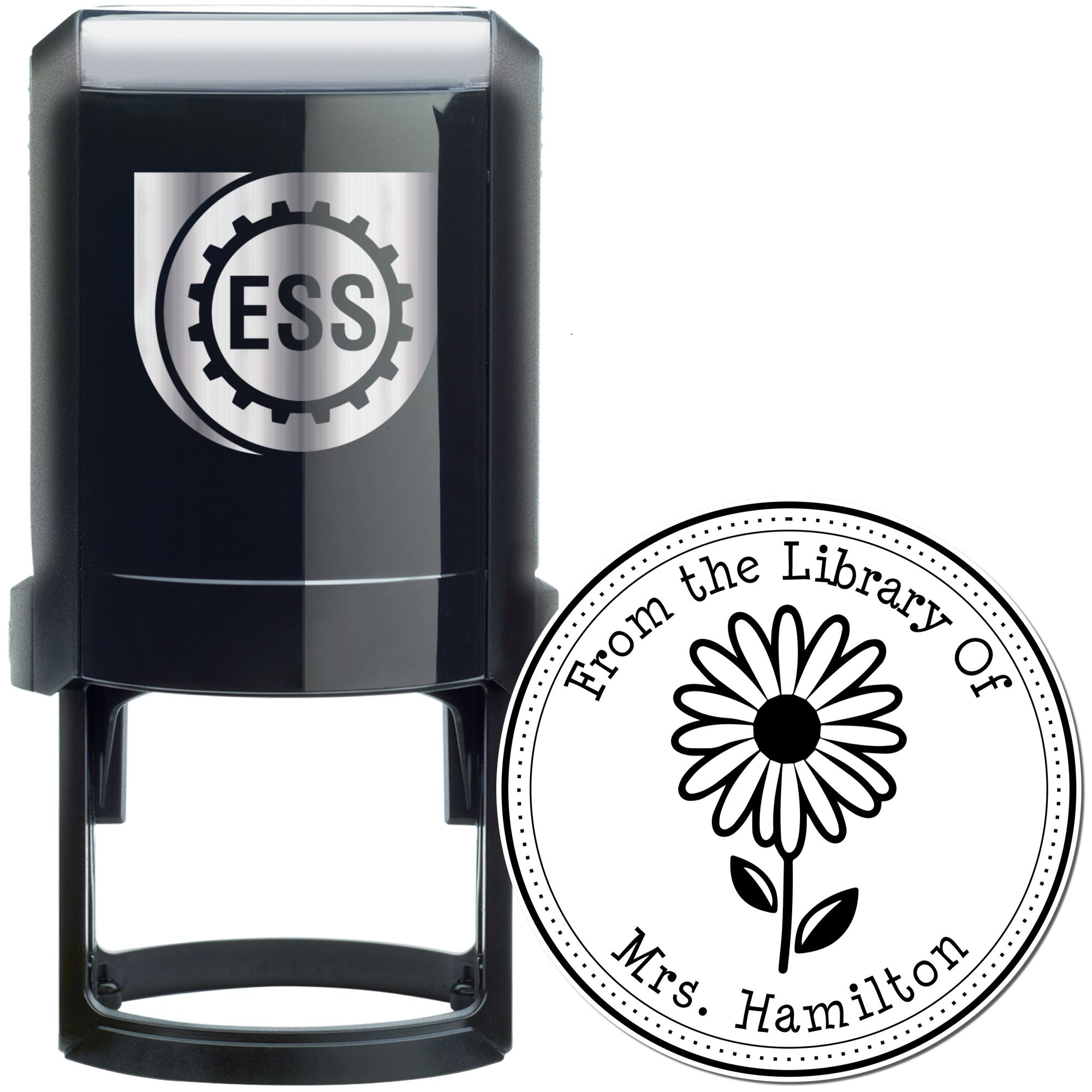 Self-Inking Winsome Daisy Custom Private Library Stamp - Engineer Seal Stamps