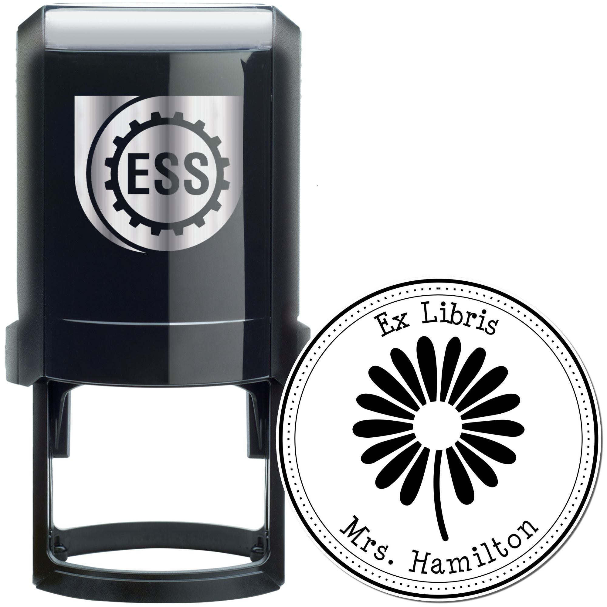 Self-Inking Ravishing Daisy Customized Book Belongs to Stamp - Engineer Seal Stamps