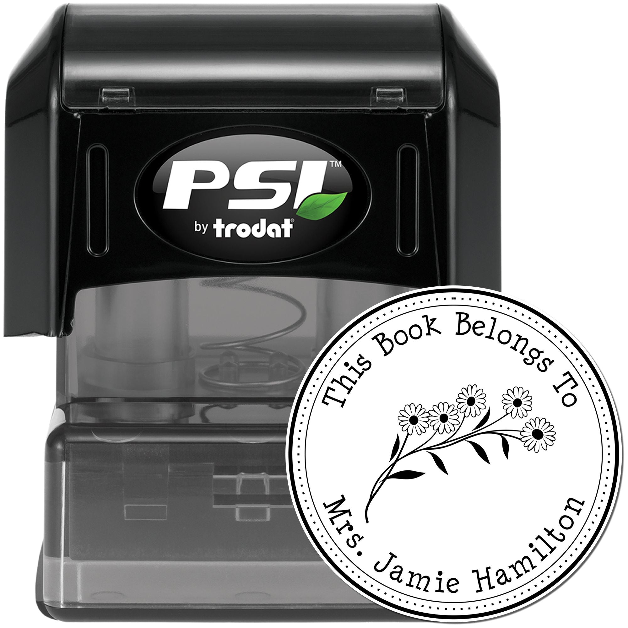 PSI Pre-Inked Divine Daisies Customized Read It Love It Return It Stamper - Engineer Seal Stamps