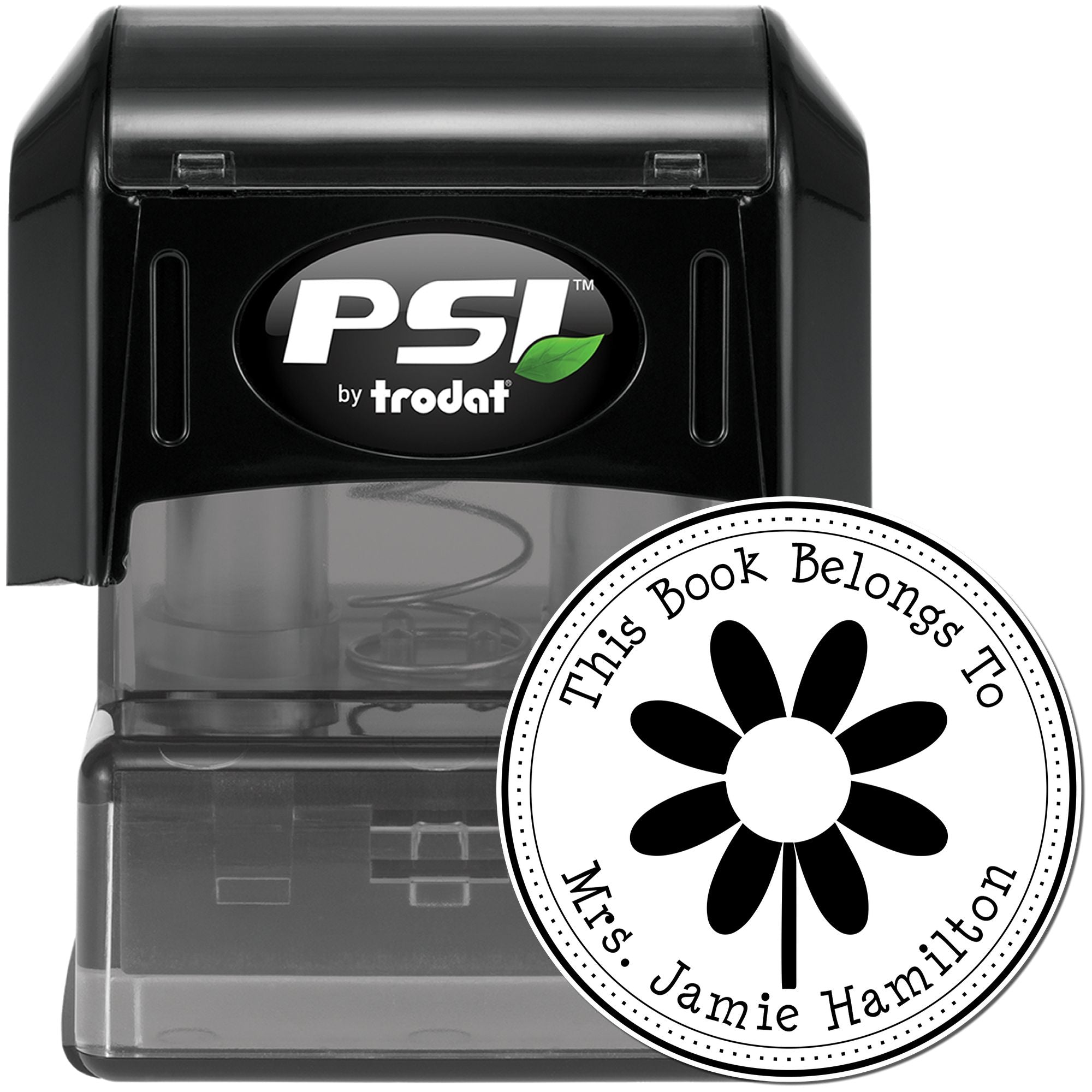 PSI Pre-Inked Dreamy Daisy Customized Reader Stamp - Engineer Seal Stamps
