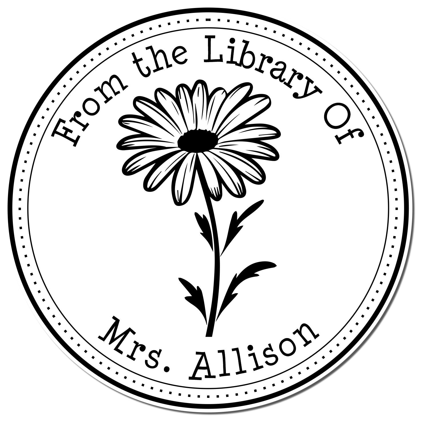Wood Handle Scented Daisy Petals Personalized Bookworm Stamper - Engineer Seal Stamps