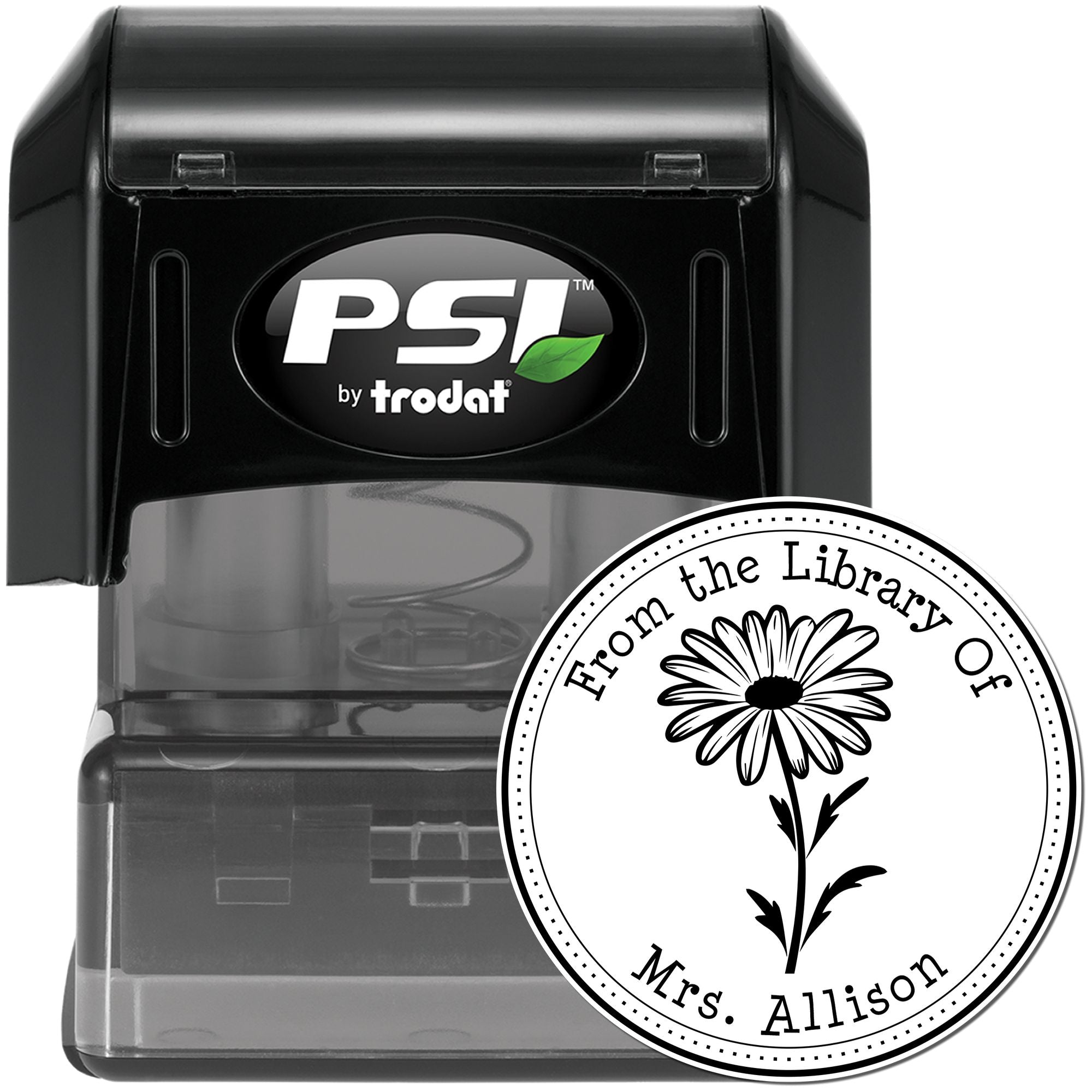 PSI Pre-Inked Scented Daisy Petals Customized Reader Stamper - Engineer Seal Stamps