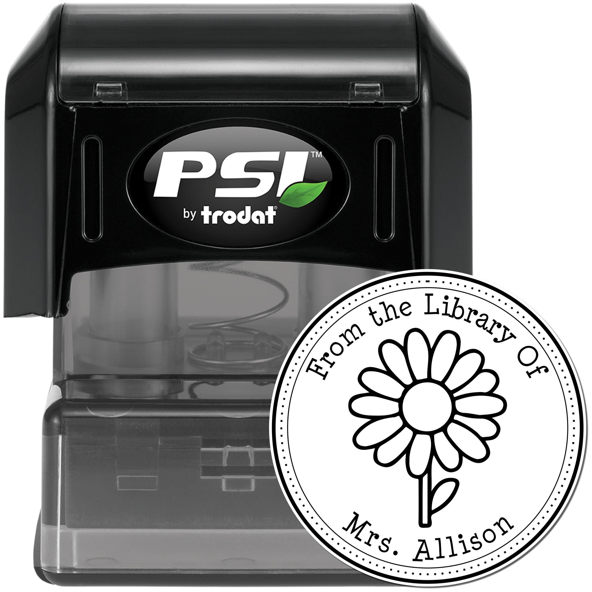 PSI Pre-Inked Darling Meadow Daisy Customized This Book Belongs To Stamp - Engineer Seal Stamps