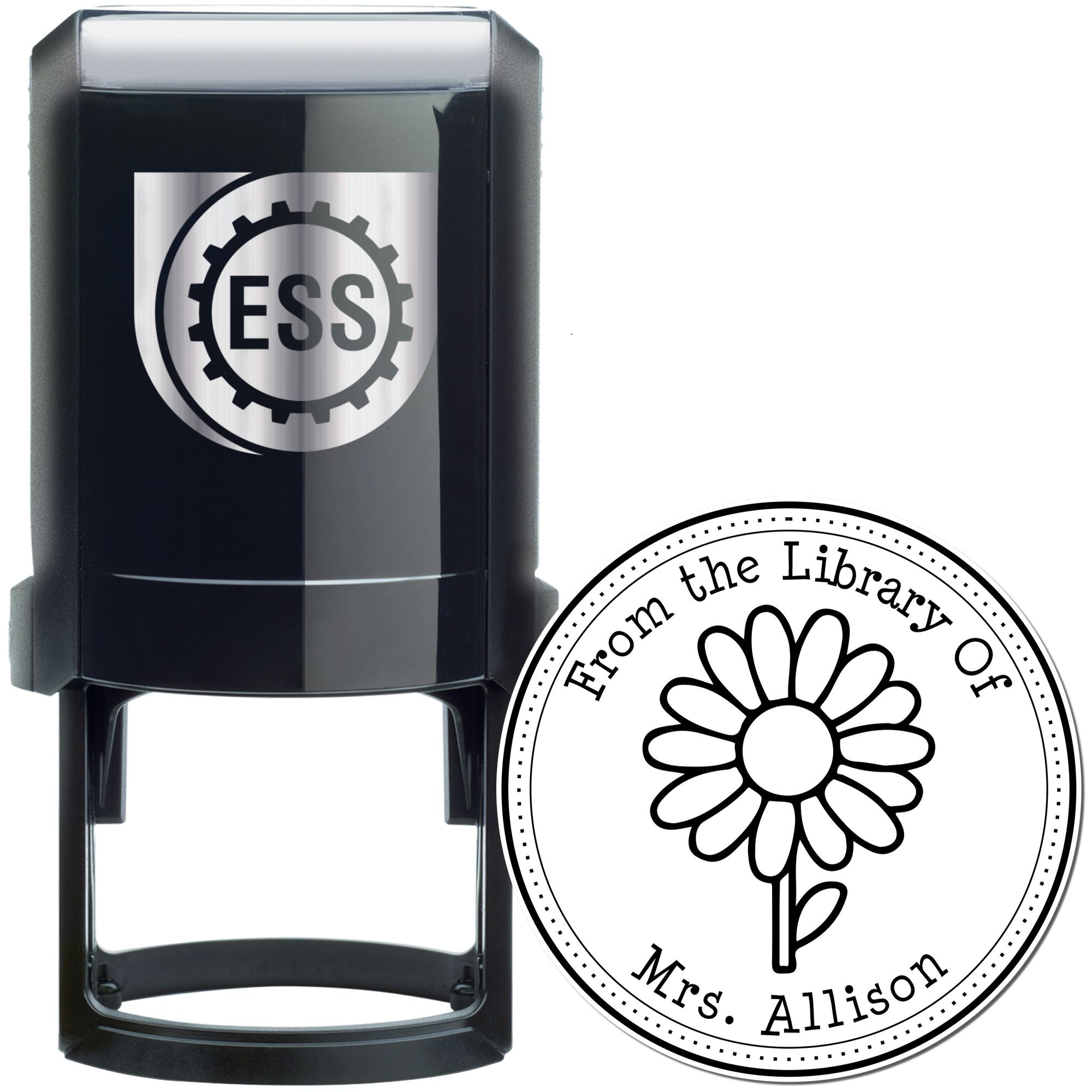 Self-Inking Darling Meadow Daisy Customized Book Lover Stamper - Engineer Seal Stamps