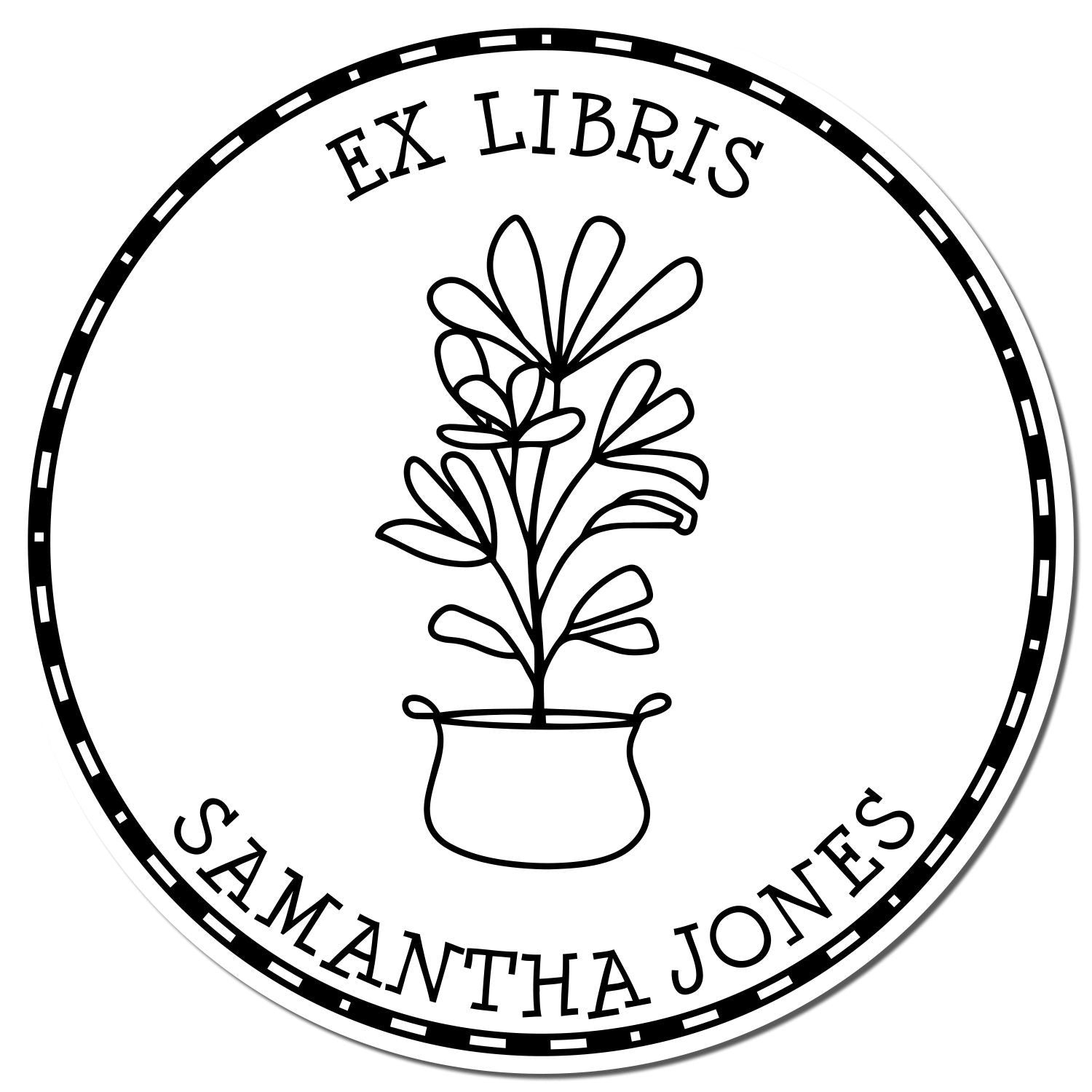 Self-Inking Beauteous Flora Customized Book Name Stamper - Engineer Seal Stamps