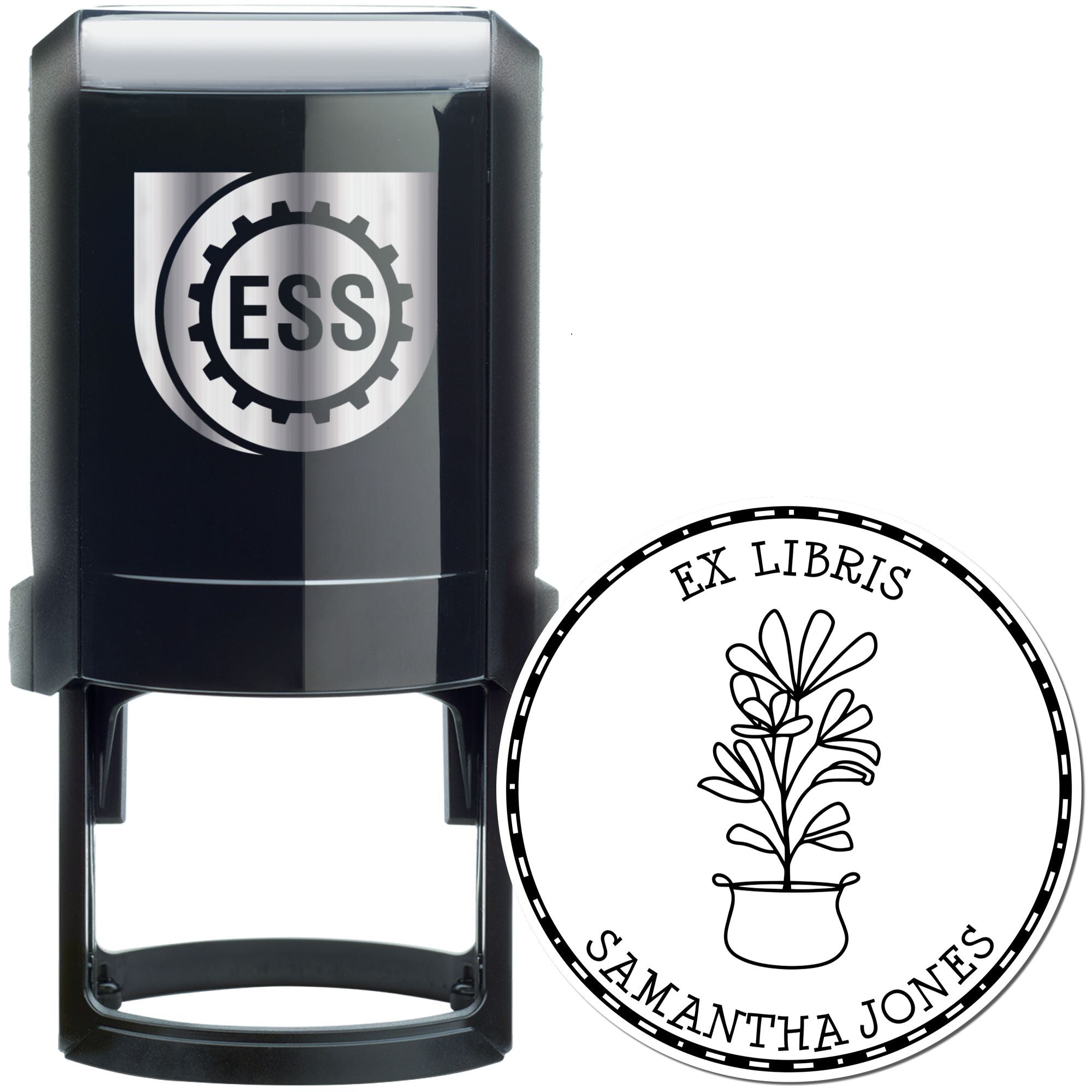 Self-Inking Beauteous Flora Customized Book Name Stamper - Engineer Seal Stamps