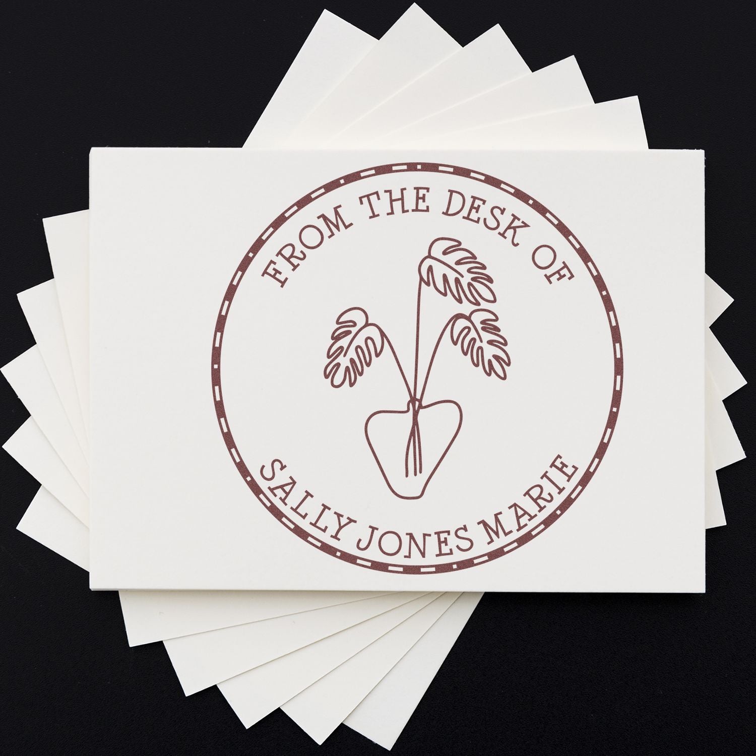 Wood Handle Tantalizing Greenery Personalized Library Stamper