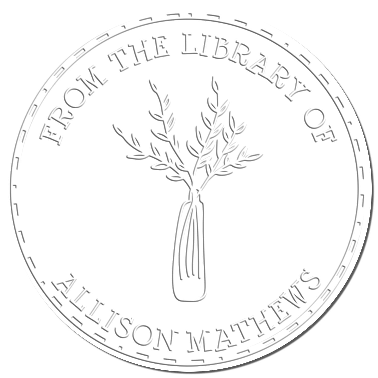 Soft Gracious Vegetation Custom Bibliophile Embossing Stamp